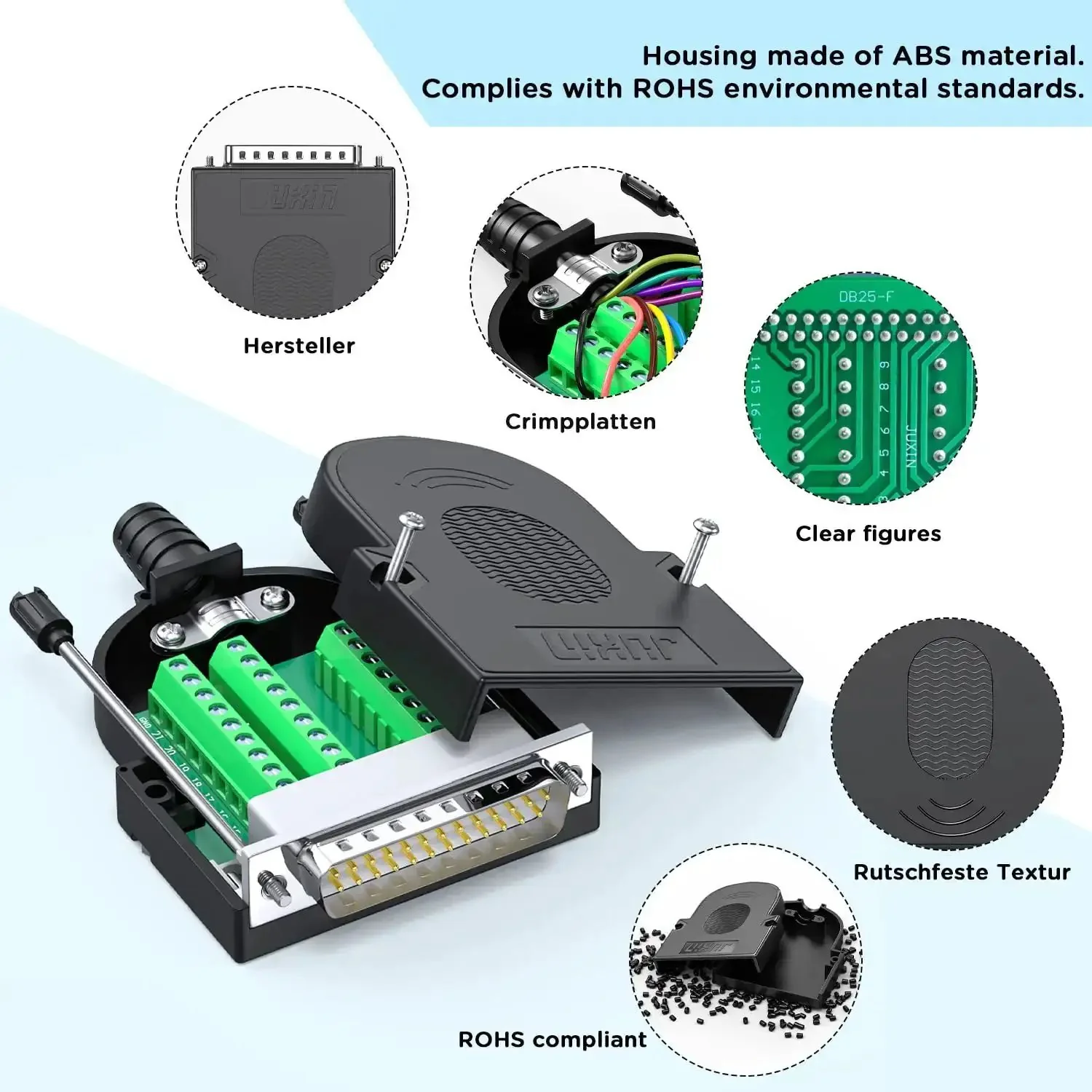 No Soldering Needed DB25 Male And Female Serial Adapters Kit For DIY RS232 D Sub 25 Pin Cabling With Terminal Connectors Bolts And Nuts Two Pack Easy Wire Up For Quick Cable Building And Troubleshooting - Image 7