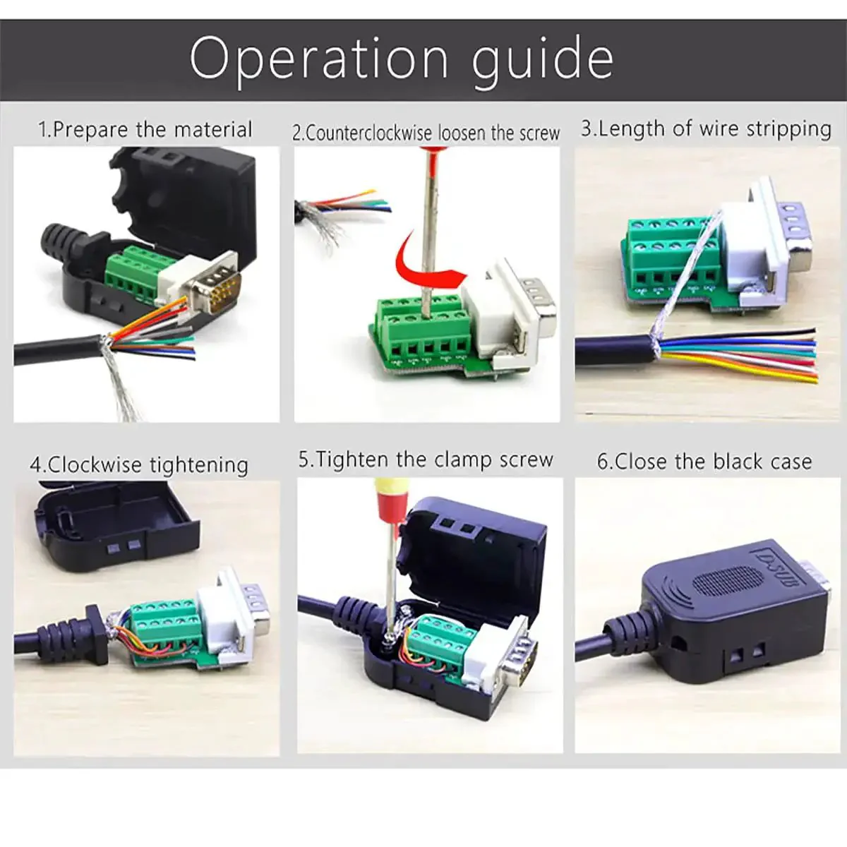 No Soldering Needed DB9 Serial Adapters Kit 1 Male 1 Female D Sub 9 Pin Connector For RS232 RS485 DIY Cable Build Easy Terminal Wiring Bolts Nuts And Screwdriver Included - Image 3