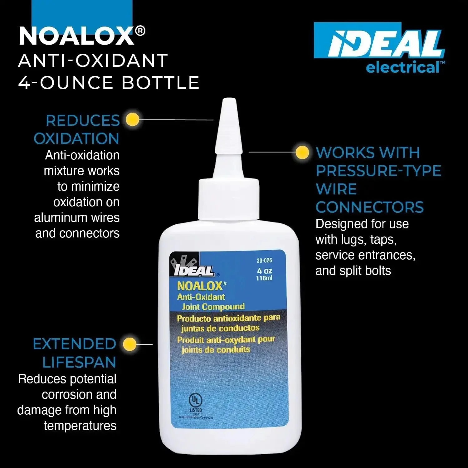 Noalox Anti Oxidant Compound For Aluminum Conduit Joints Reduces Galling And Seizing With Zinc Particles That Cut Aluminum Oxide Carrier Material Excludes Air To Prevent Oxidation And Extend Service Life Of Aluminum Applications 4 Oz Bottle - Image 7