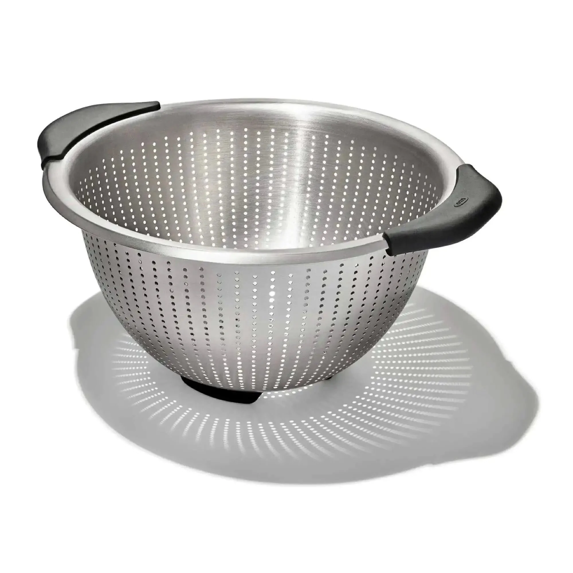 Non Slip Grip 5 Qt Stainless Steel Colander with Comfortable Handles for Pasta and Veggies, Durable Nesting Strainer for Quick, Even Rinsing and Easy Lifting