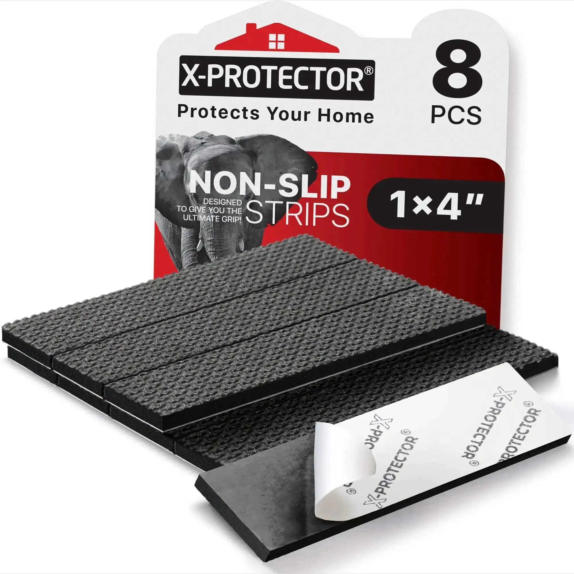 Non Slip Rubber Strips Eight Pack Self Adhesive Grip Pads For Keyboard, Appliances, And Home Office Gear, Universal Black Anti Slip Feet, Protect Surfaces, Keep Small Items From Slipping And Shifting