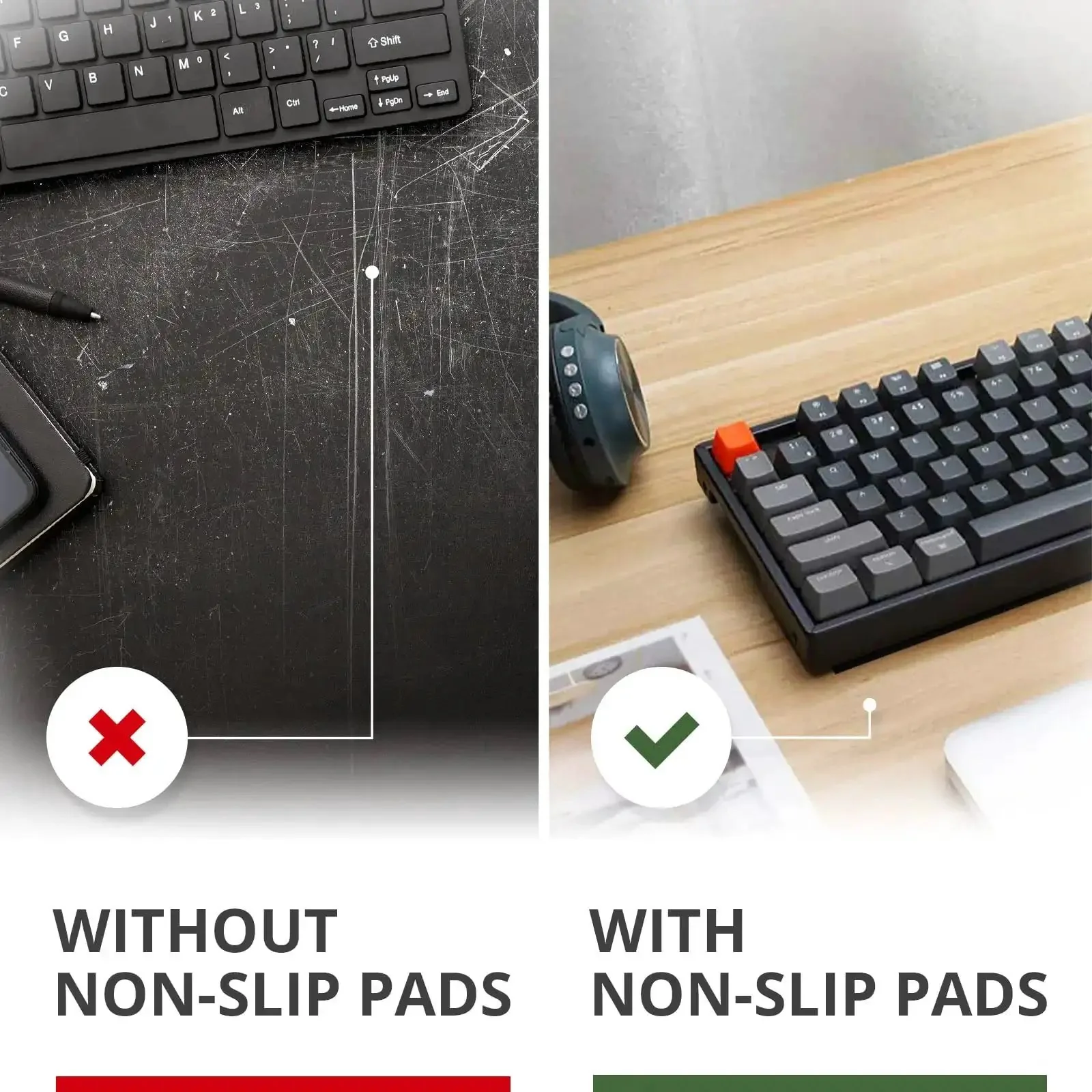 Non Slip Rubber Strips Eight Pack Self Adhesive Grip Pads For Keyboard, Appliances, And Home Office Gear, Universal Black Anti Slip Feet, Protect Surfaces, Keep Small Items From Slipping And Shifting - Image 5