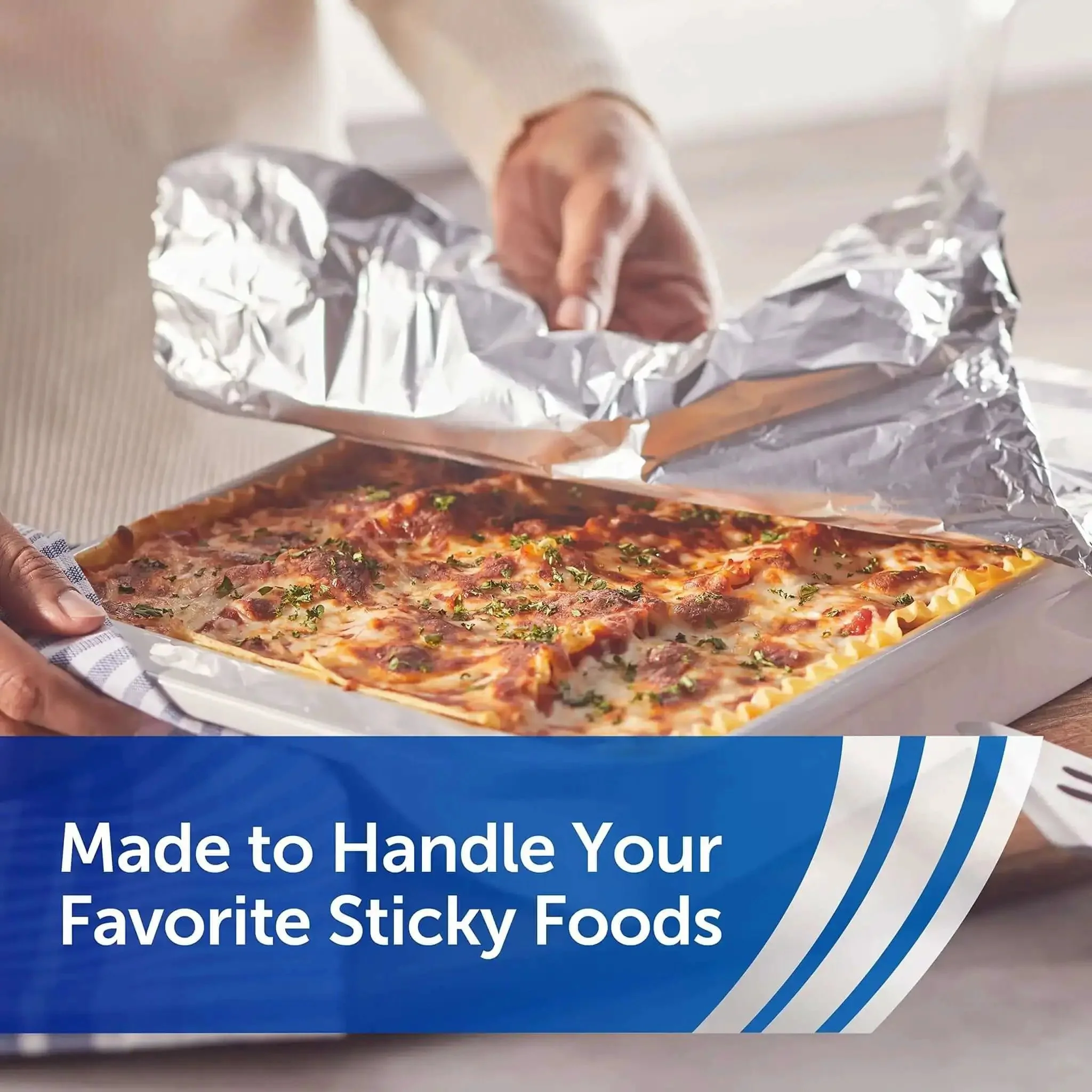 Nonstick Aluminum Foil Roll For Easy Cooking And Mess Free Cleanup Perfect For Covering Casseroles Foil Packet Meals Roasts And Leftovers 130 Sq Ft 12 Inch Wide Heavy Duty Kitchen Saver - Image 2