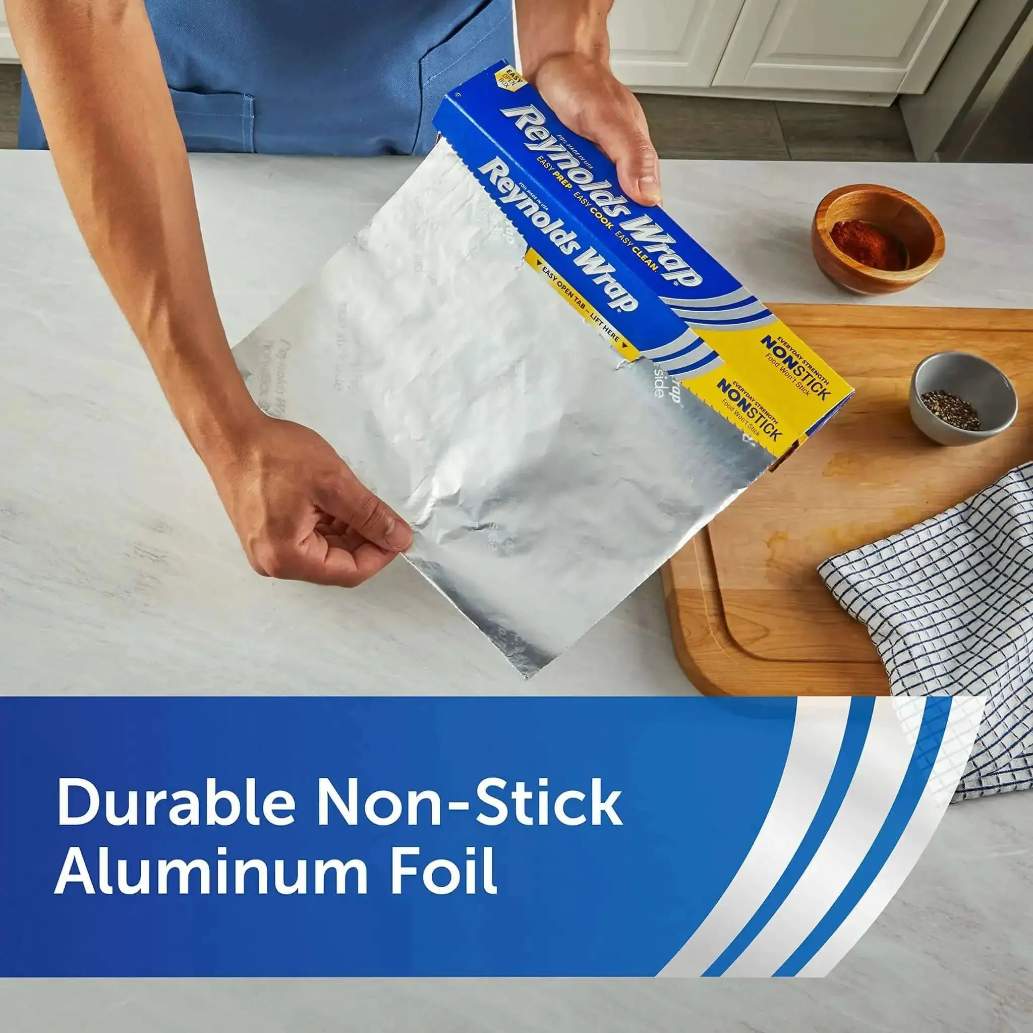 Nonstick Aluminum Foil Roll For Easy Cooking And Mess Free Cleanup Perfect For Covering Casseroles Foil Packet Meals Roasts And Leftovers 130 Sq Ft 12 Inch Wide Heavy Duty Kitchen Saver - Image 5