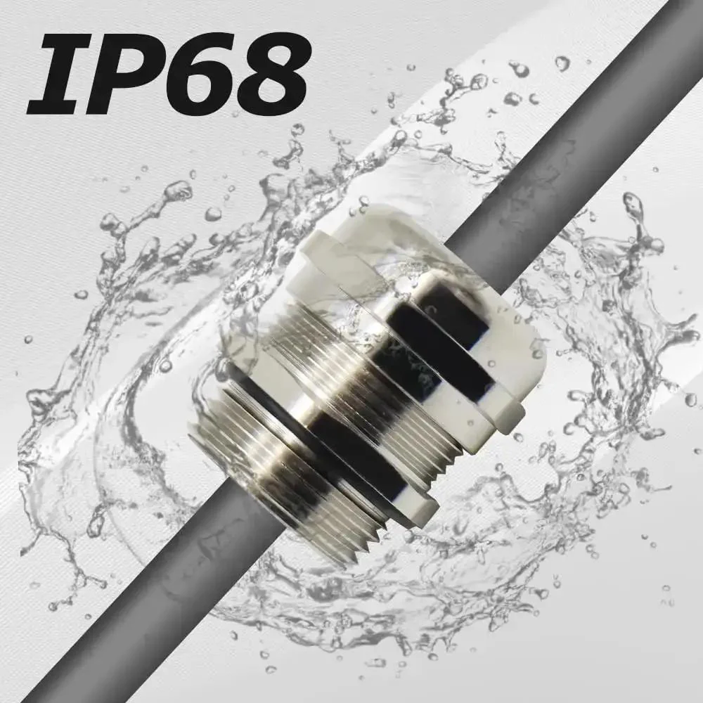 NPT Three Quarter Inch Nickel Plated Brass Waterproof Cable Glands Set Of Four With Adjustable Thirteen To Eighteen Millimeters Weather Tight Strain Relief Connectors IP68 Submersible Rated Easy Install And Corrosion Resistant - Image 3