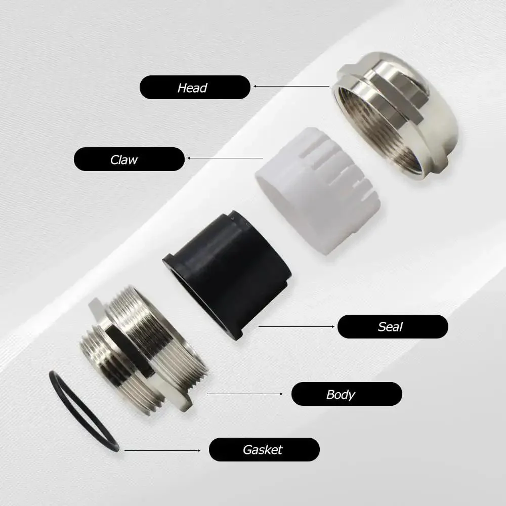 NPT Three Quarter Inch Nickel Plated Brass Waterproof Cable Glands Set Of Four With Adjustable Thirteen To Eighteen Millimeters Weather Tight Strain Relief Connectors IP68 Submersible Rated Easy Install And Corrosion Resistant - Image 4
