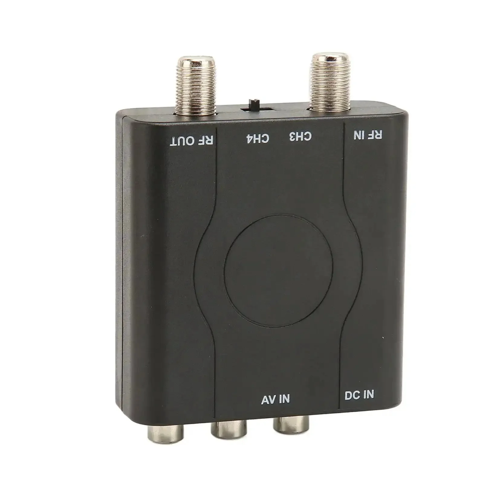 NTSC TV Modulator For Composite To RF Coax, PLL VHF Channel 3 Or 4, Premium ABS Case, AV Cable Included, Easy Plug And Play Setup, Stable Analog Output For Old School And Retro TVs