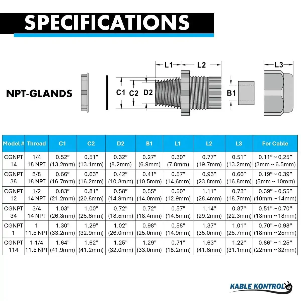 Nylon Cable Glands 3.5-6mm Straight 7 PG Thread Pack Of 50 IP68 Waterproof Strain Relief Cord Grips For Heavy Duty Use RoHS Compliant Flame Retardant Industrial Grade -40C To 85C Temperature Range - Image 6