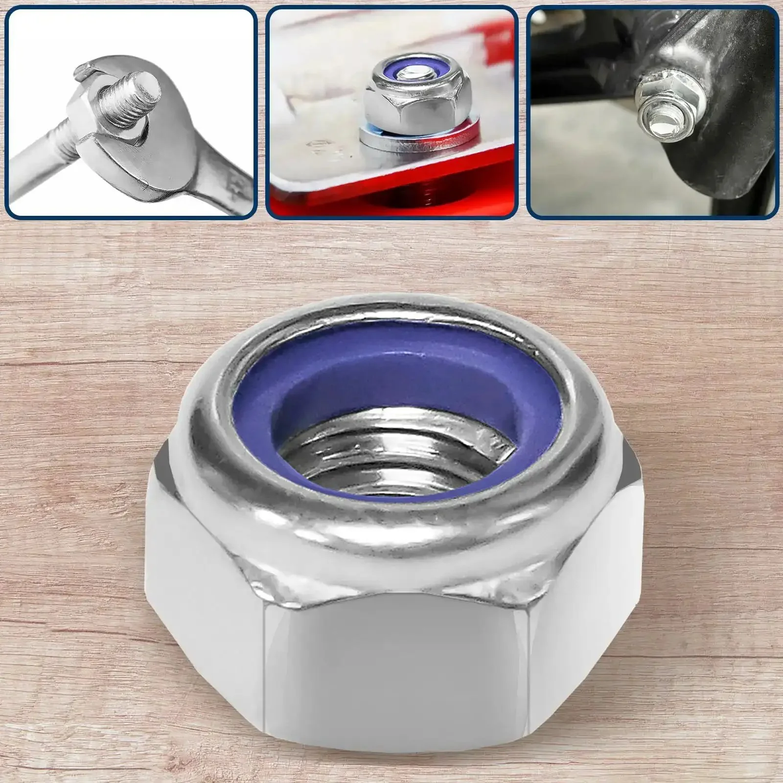 Nylon Insert Lock Nut Set, 140Pcs Metric Lock Nuts M3 M4 M5 M6 M8 M10 M12 Anti Loosening In 304 Stainless Steel, Heavy Duty Hardware Kit For Bolts, Machinery, And Home Projects - Image 3