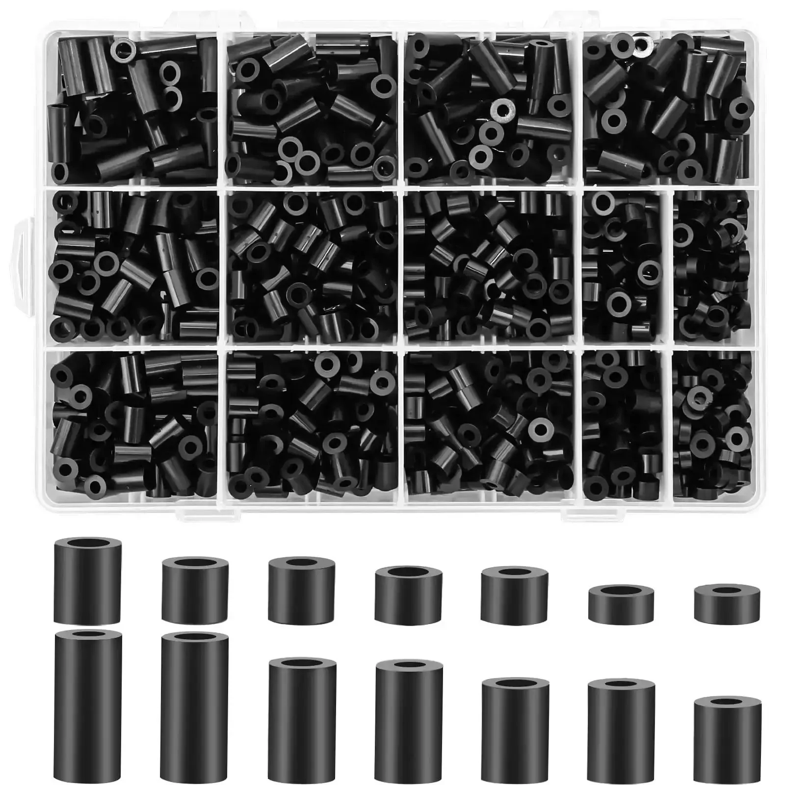 Nylon Outlet Spacer Kit For Electrical Sockets Round Unthreaded Spacers Compatible With M3 And M4 Screws Black Stabilizers To Fix Loose Switches And Receptacles Fast Fix For Unstable Or Sunken Outlets