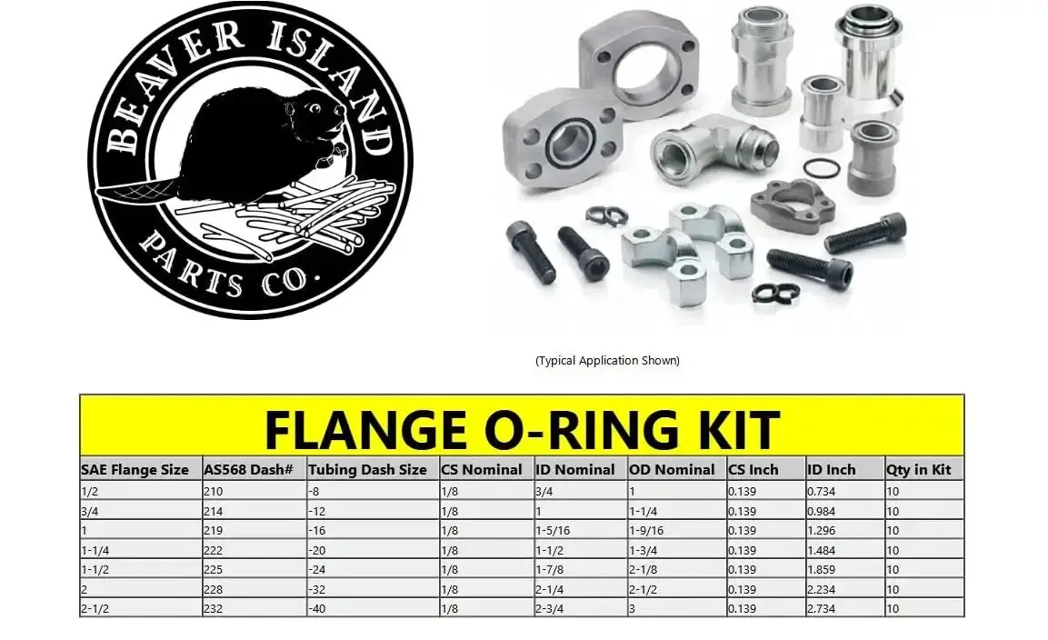 O Ring Kit For Hydraulic Systems With 70 Pieces In 7 Common Sizes Buna N 90 Durometer O Rings SAE Code 61 And 62 Flange Fittings Oil Resistant And Weather Tough Heat Safe To 212F Intermittent To 250F Cold To Minus 30F Easy DIY Repairs - Image 7