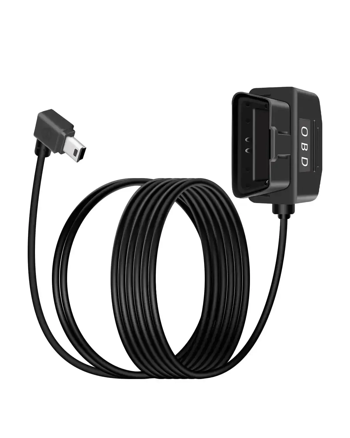 OBD2 To Mini USB Power Cable For Dash Cam With Right Angle USB Adapter Hardwire Charger Switch 24 Hour Surveillance Dual Mode 12V 24V To 5V 3A Eleven Point Five Feet Cable