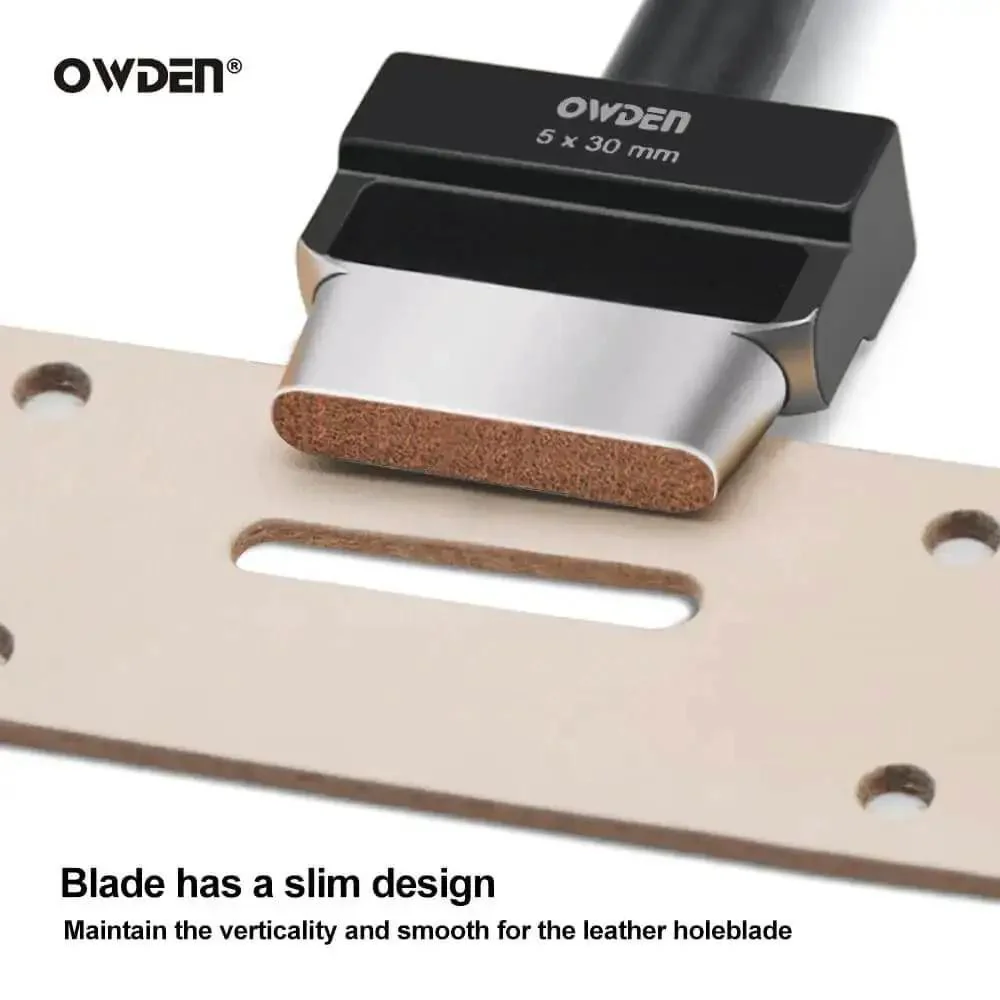 Oblong Leather Hole Punch Set With 19 Sizes And Nylon Pad, Pro Grade Leatherworking Tools In Hardened Alloy Steel For Clean, Precise Punches On Belts, Wallets, Bags And Other Leather Projects - Image 5