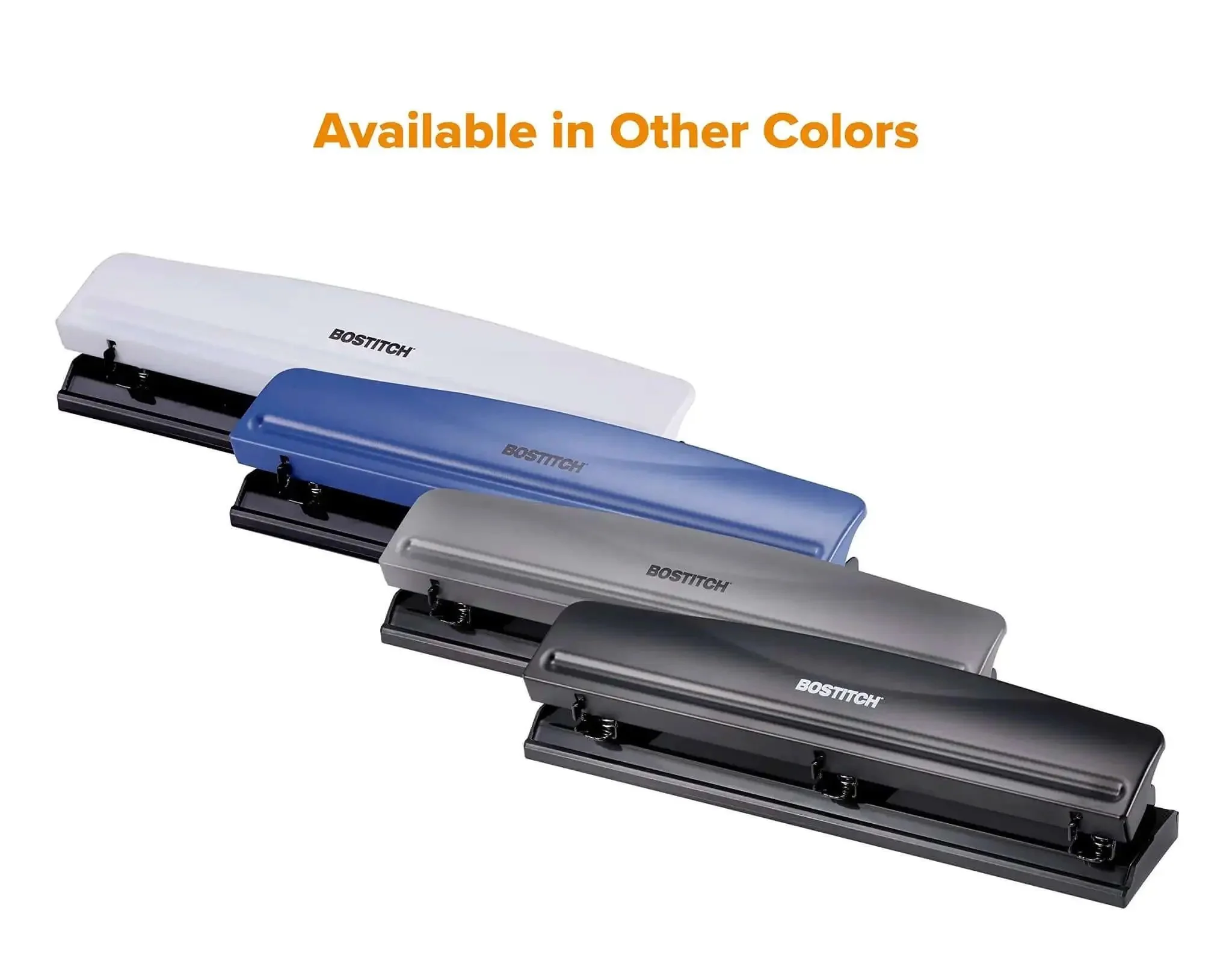 Office Premium 3 Hole Punch That Handles 12 Sheets, Heavy Duty Metal Body With Rubber Base For Desk Protection And Stability, Easy Clean Chip Tray, Durable Workhorse For School And Home Office - Image 2