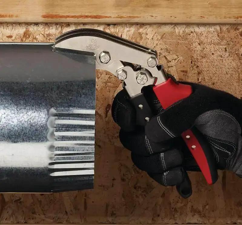Offset Five Blade Duct Crimper For Tight Quarters And Overhead Runs One And Five Eighths Inch Double Crimp HVAC Duct Tool With Ergonomic Non Slip Handles One Hand Operation Easy Leverage Built Tough Made In USA - Image 6