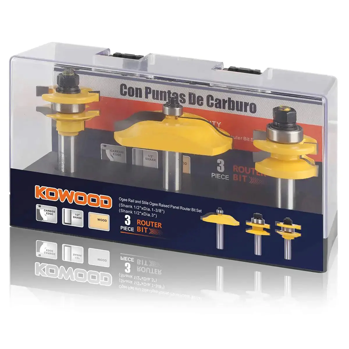 Ogee Three Bit Raised Panel Cabinet Door Router Bit Set With One Half Inch Shank Carbide Tipped For Clean Trim And Grooving Universal Fit For Benchtop Routers Budget Friendly DIY Cabinet Making Kit - Image 2