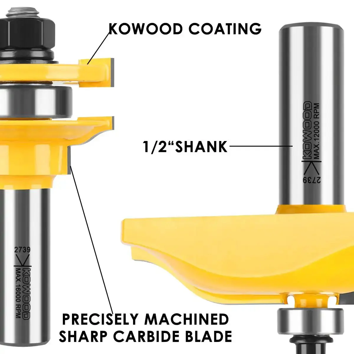 Ogee Three Bit Raised Panel Cabinet Door Router Bit Set With One Half Inch Shank Carbide Tipped For Clean Trim And Grooving Universal Fit For Benchtop Routers Budget Friendly DIY Cabinet Making Kit - Image 4