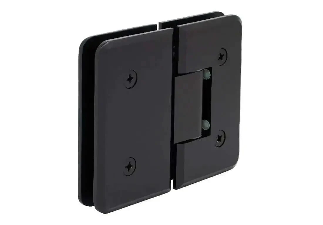 Oil Rubbed Bronze 180 Degree Glass To Glass Plymouth Series Wide Shower Door Hinge, Heavy Duty Support For Three Eighths To One Half Inch Tempered Glass, Integrated Safety Interlock, Wall Mount And Glass To Glass Models - Image 2