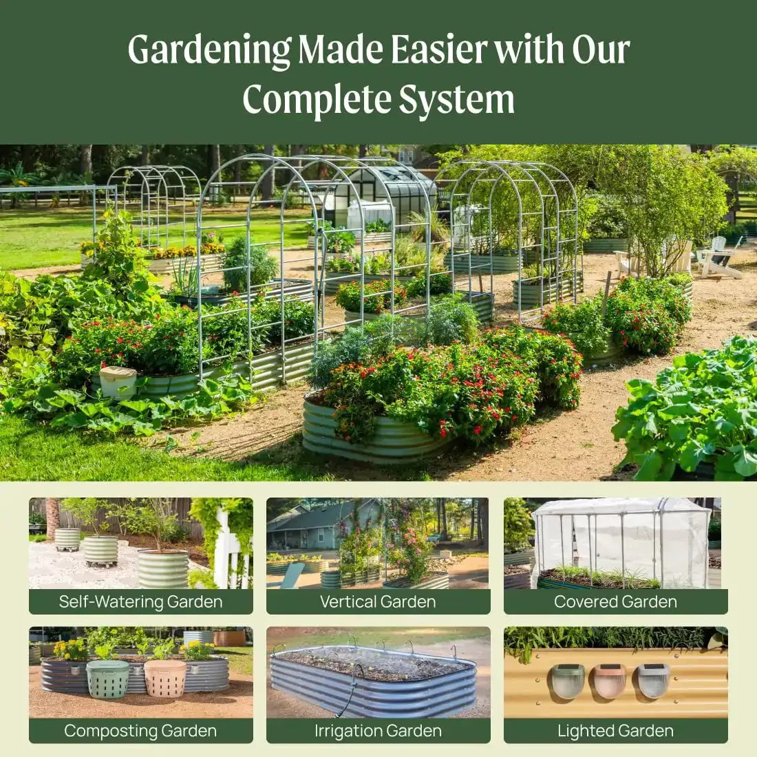 Olive Green 17 Inch Tall Nine In One Metal Raised Garden Bed Kit For Your Backyard Or Patio, DIY Friendly 8x2 Foot Ground Planter Box With Flexible Configurations To Grow Vegetables, Flowers, And Herbs - Image 10