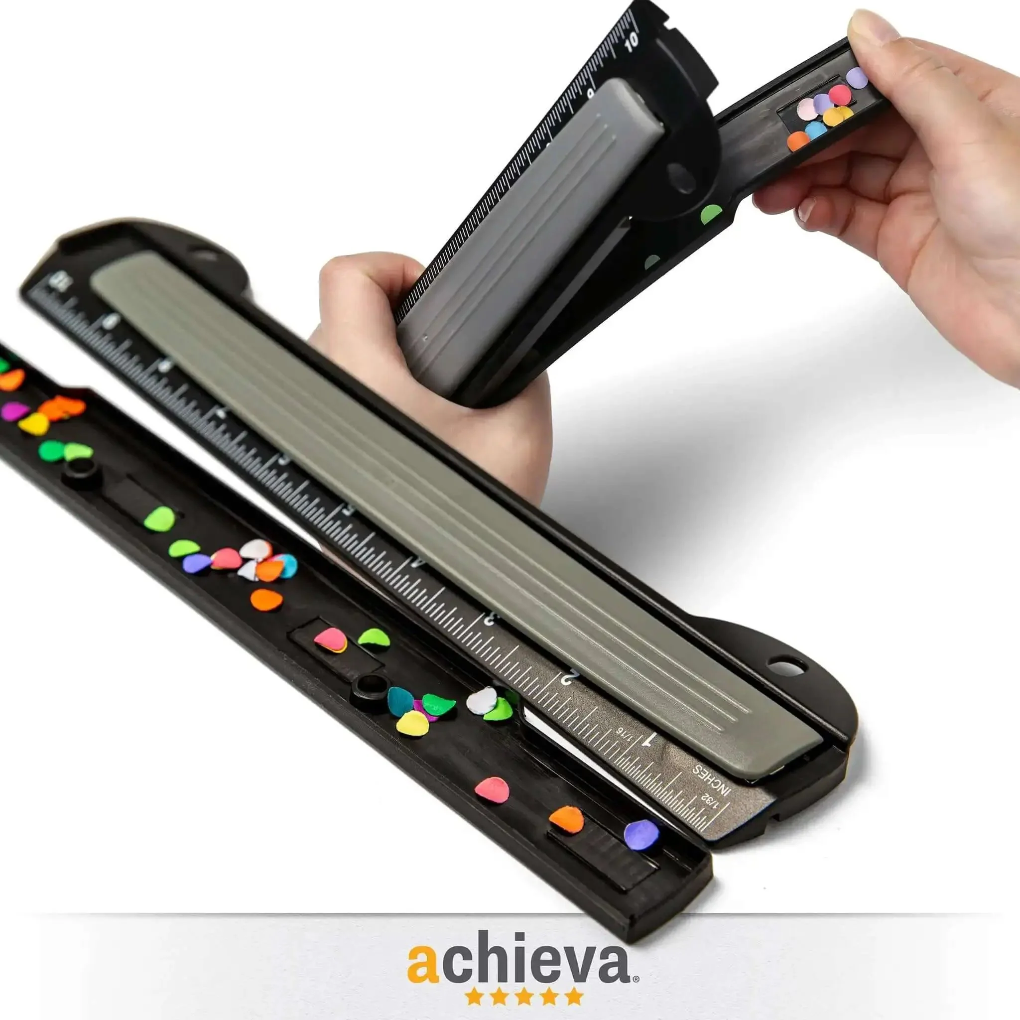 On The Go 3 Hole Binder Punch For Ring Binders, Ultra Compact And Portable, Punches Up To Five Sheets At A Time With Easy Grip, Black Office Essential For Students And Pros - Image 3