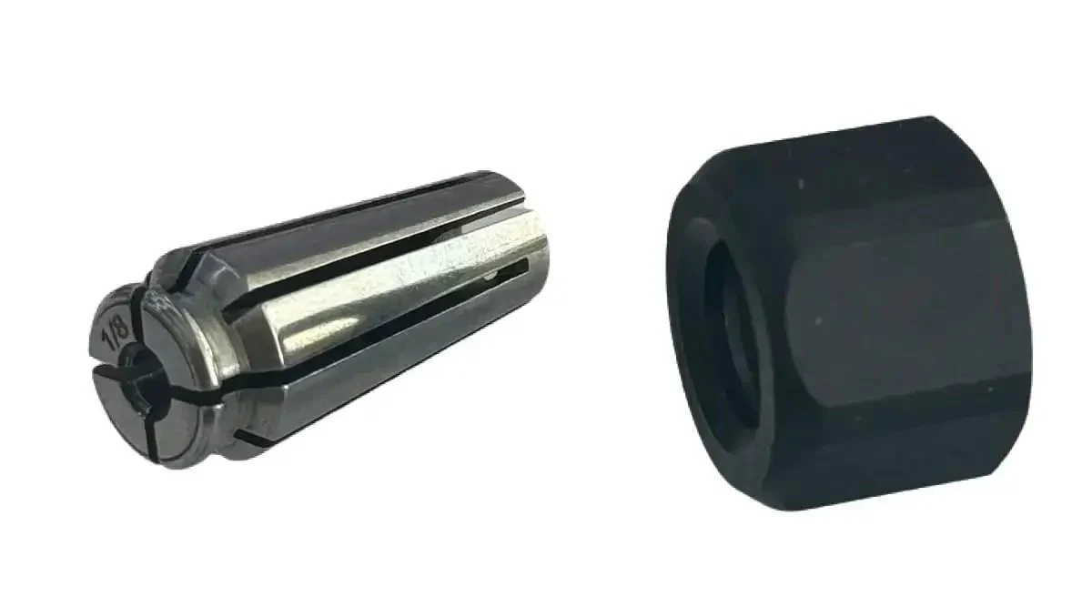 One Eighth Inch Collet And Nut Assembly With Socket Head Black Steel Zinc Coated Right Hand Coarse Unified National Coarse Thread Replacement Part For Heavy Duty Machining And Pro Grade Tooling - Image 2