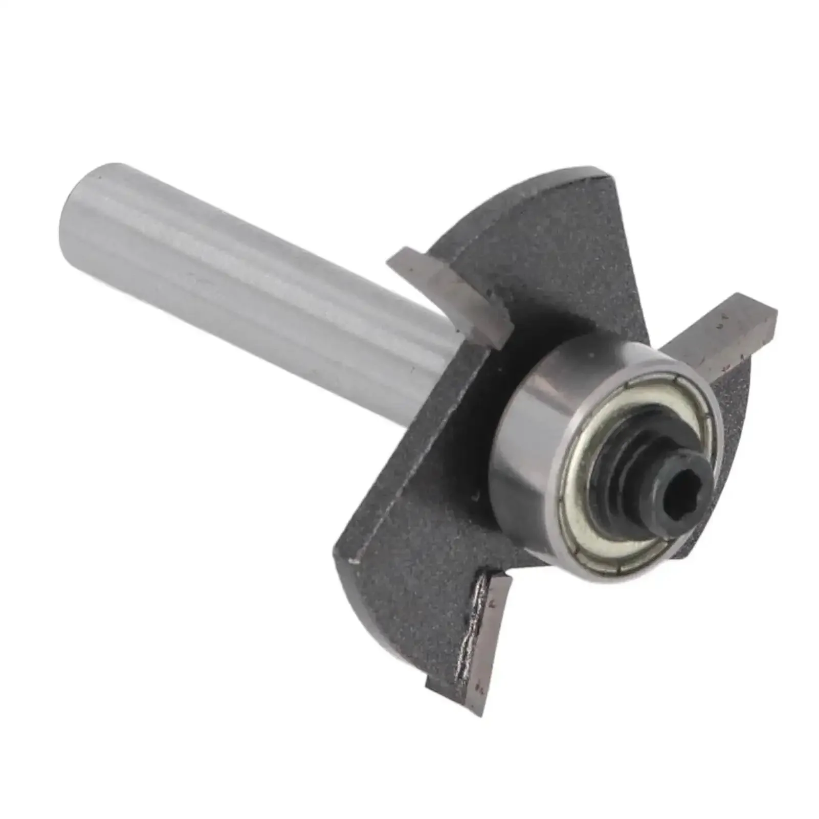One Eighth Inch T Slot Router Bit With Quarter Inch Shank, Three Flute Ball Bearing Cutter And Half Inch Bearing, Tungsten Carbide Tip For Wood Grooving And Spline Joints, Heavy Duty Build For Precision Cuts In Hardwood Plywood And More - Image 2