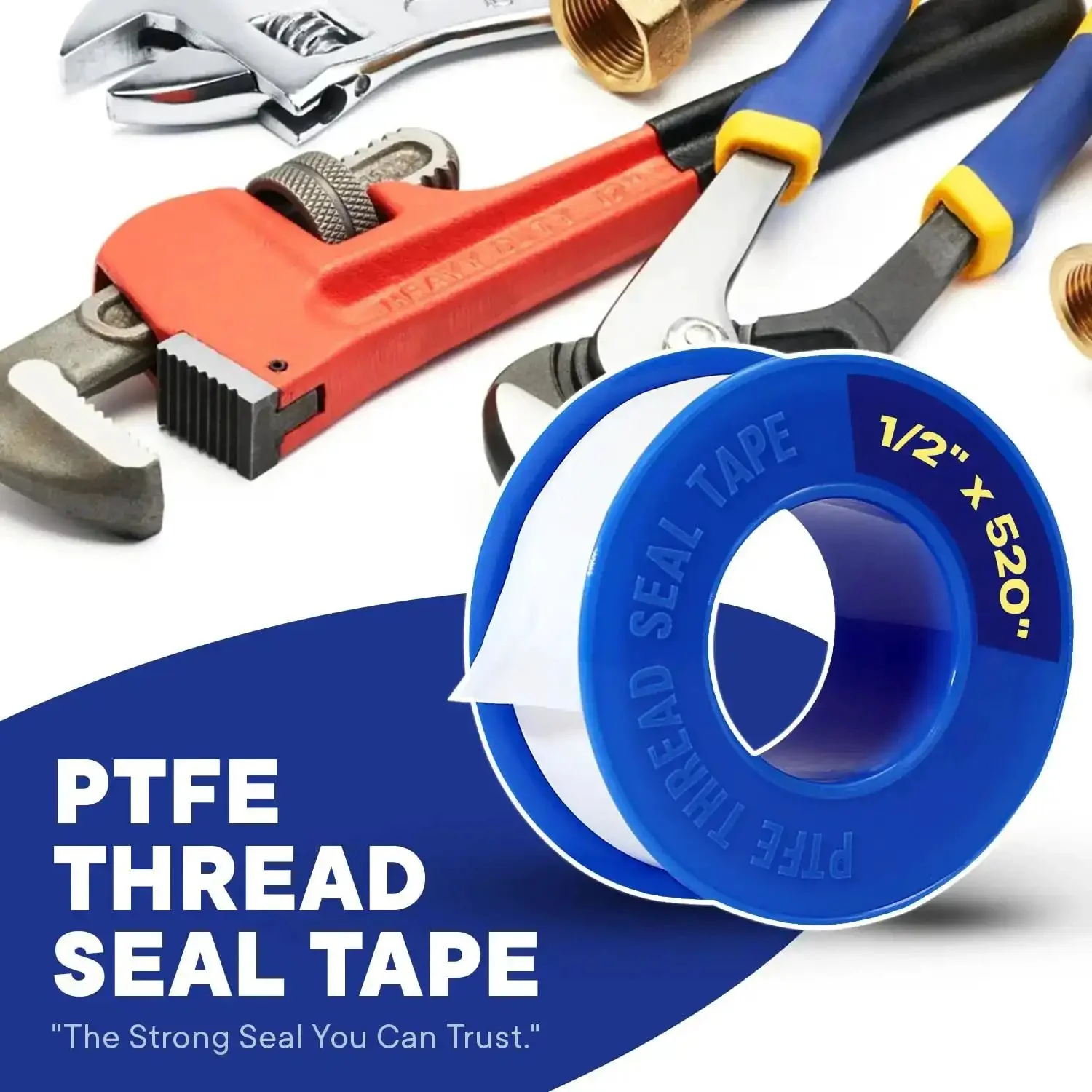 One Half Inch By Five Hundred Twenty Inch PTFE Thread Sealant Tape For Leak Proof Pipe Threads Water And Gas Line Plumbing Tape For Shower Heads Fittings And Faucets - Image 8