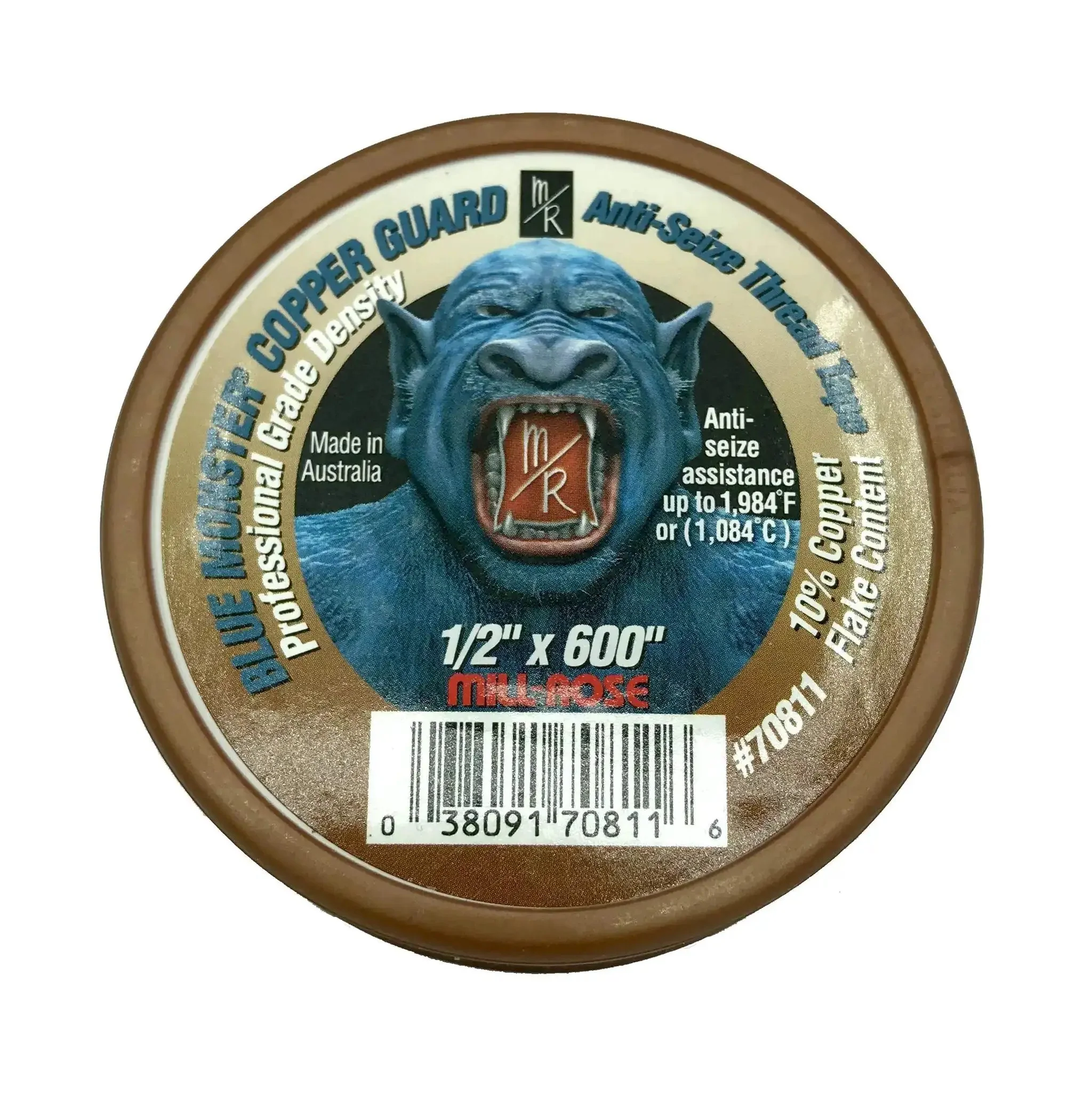 One Half Inch By Six Hundred Inch Copper Guard Anti Seize PTFE Thread Seal Tape For Pipe Fittings And Threads Thick Dense Roll Delivers Leak Free Sealing No Fuss Easy Application For DIY Plumbing And Industrial Piping