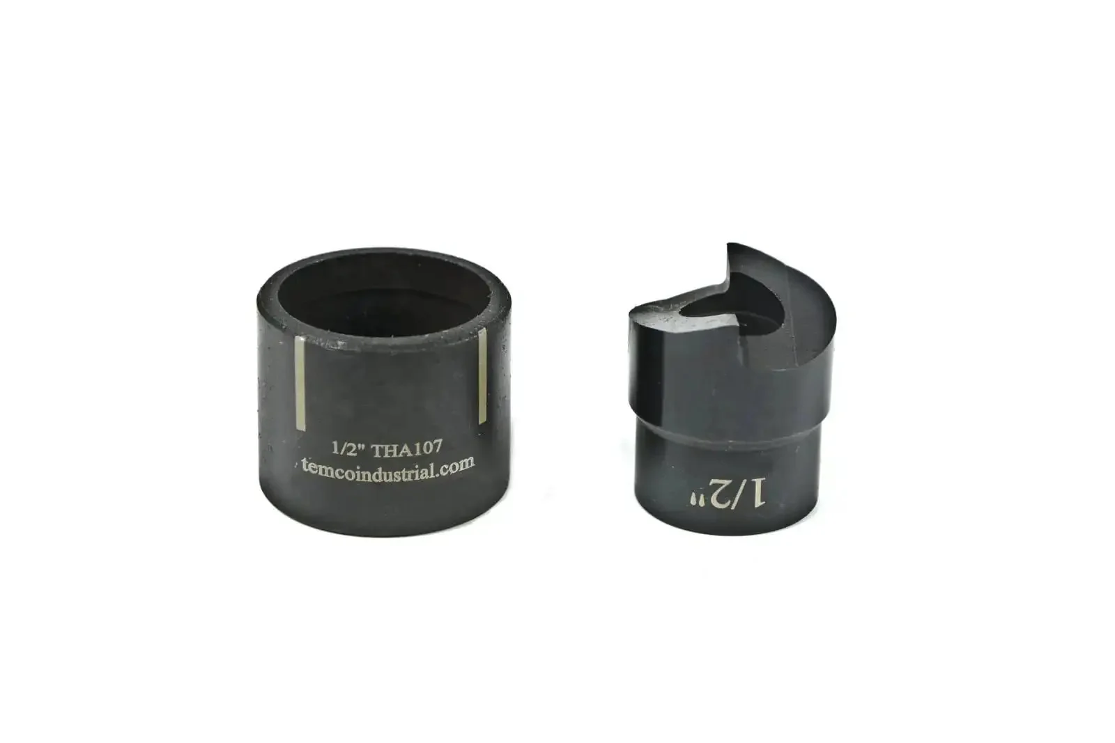 One Half Inch Slug Splitting Conduit Punch Die For Hydraulic Knockout Driver, Nine Ton Capacity, Creates 0.86 Inch Holes In 11 Gauge Steel And 16 Gauge Stainless, Compatible With Draw Studs 0.430 Inch