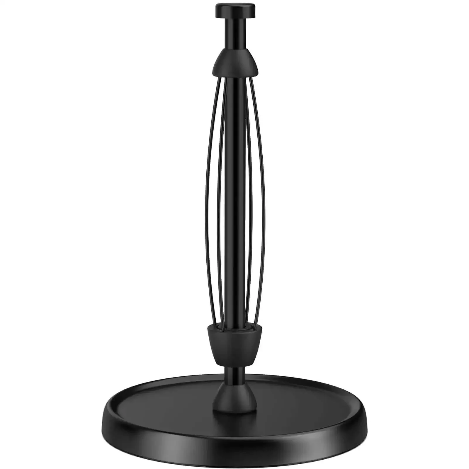 One Hand Tear Paper Towel Holder For Countertop Black Stainless Steel With Weighted Base Ratchet Mechanism For Easy One Hand Paper Dispensing In Kitchen And Bathroom Farmhouse Decor