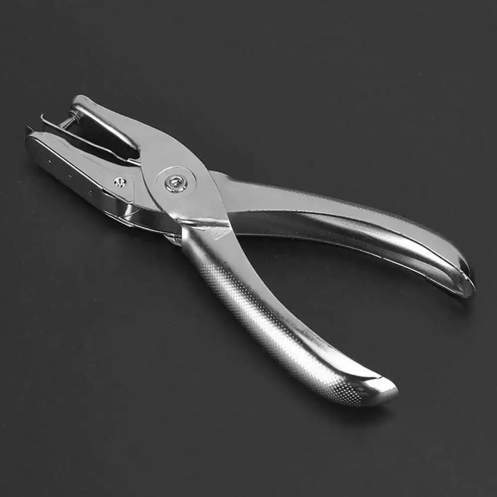 One Handed Hole Punch For Paper, 6 Sheet Capacity, 3.175mm Hole, Chrome Plated Handheld Puncher With Scrap Collector, Durable Metal Handle For Easy Leverage, Ideal Office And Craft Tool - Image 5