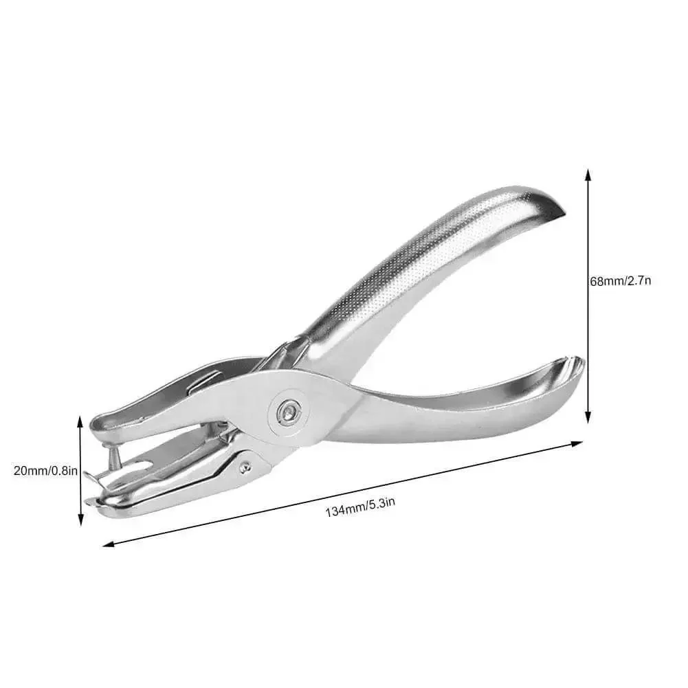 One Handed Hole Punch For Paper, 6 Sheet Capacity, 3.175mm Hole, Chrome Plated Handheld Puncher With Scrap Collector, Durable Metal Handle For Easy Leverage, Ideal Office And Craft Tool - Image 9