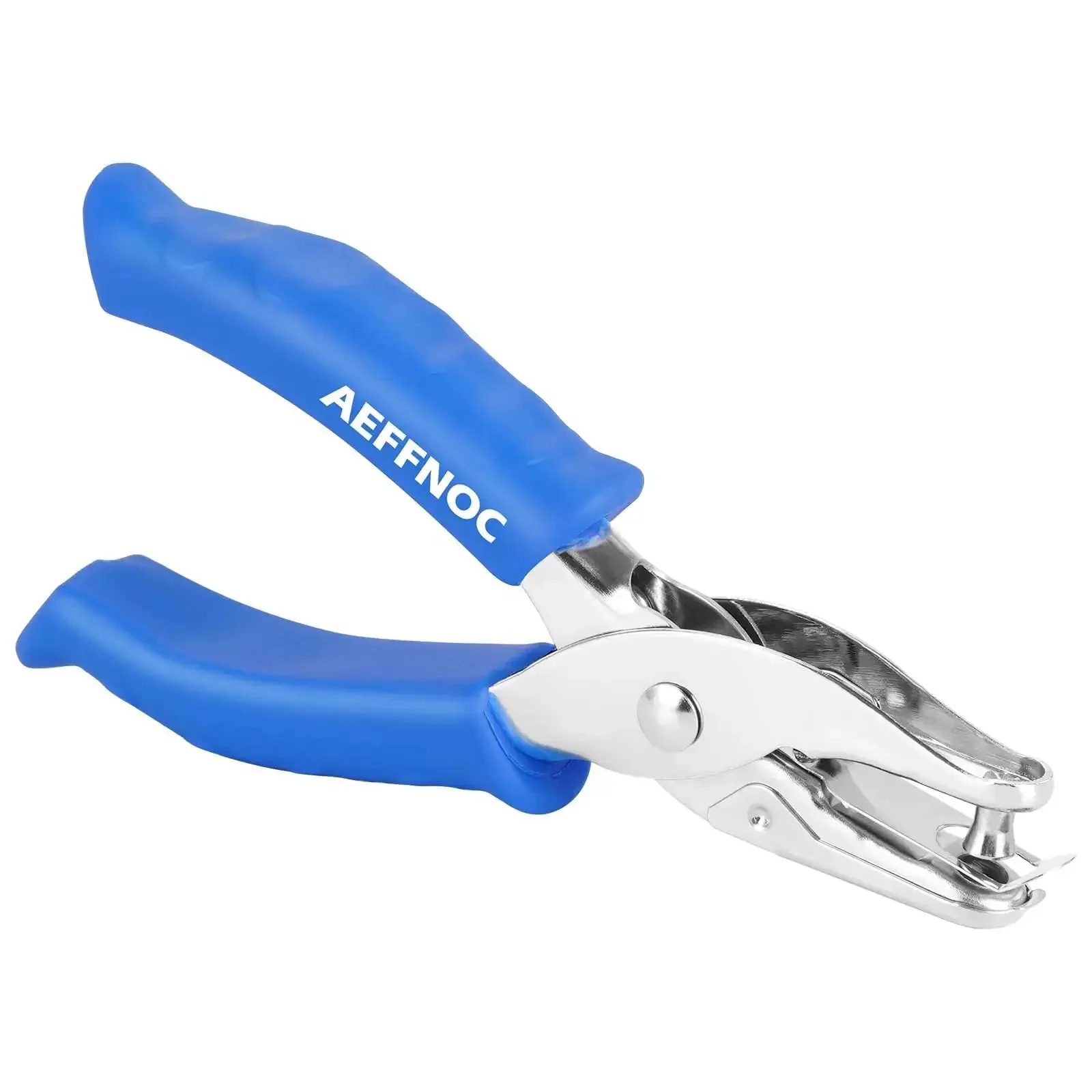 One Hole Paper Punch With Soft Grip Handle One Quarter Inch Hole Puncher For Crafts And Scrapbooks With Mess Tray Six Sheets Capacity Durable Metal Construction Blue