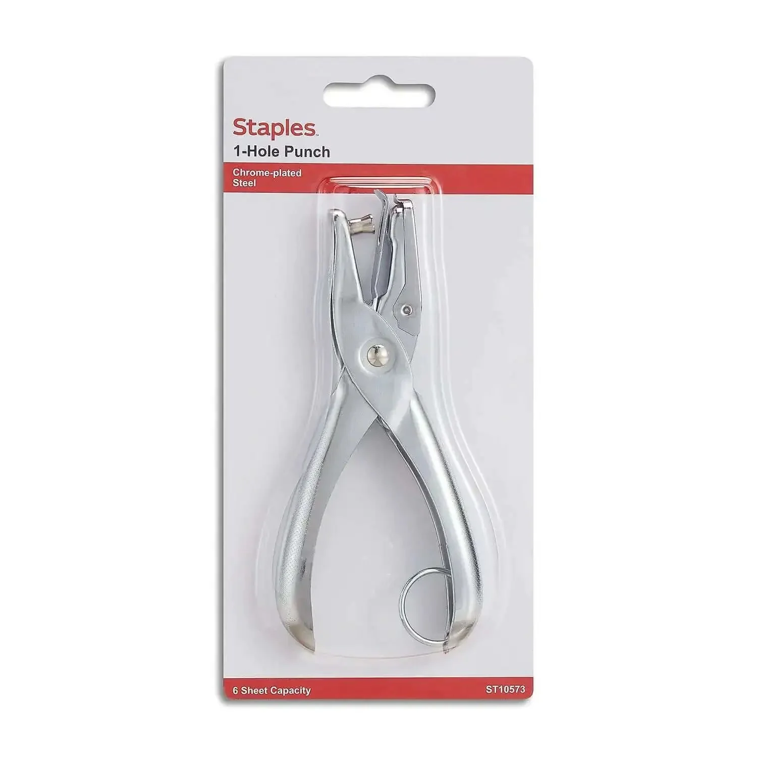 One Hole Punch For Office And Home Use, Five Sheet Capacity, Compact Metal Paper Punch In Silver, Chrome Plated Steel Built To Last For Everyday Office Hustle - Image 2