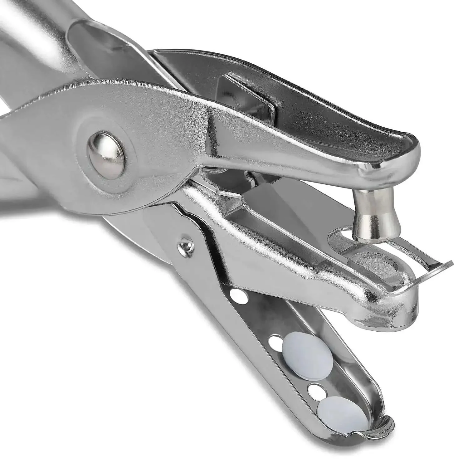 One Hole Punch For Office And Home Use, Five Sheet Capacity, Compact Metal Paper Punch In Silver, Chrome Plated Steel Built To Last For Everyday Office Hustle - Image 3