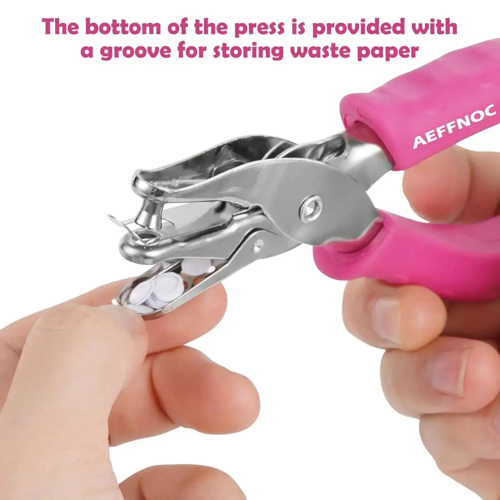 One Hole Punch With Soft Grip Handle For Paper One Quarter Inch Hole Punch Pink With Mess Tray Six Sheet Capacity Ideal For Crafts And Scrapbooks Great For DIY Projects - Image 5
