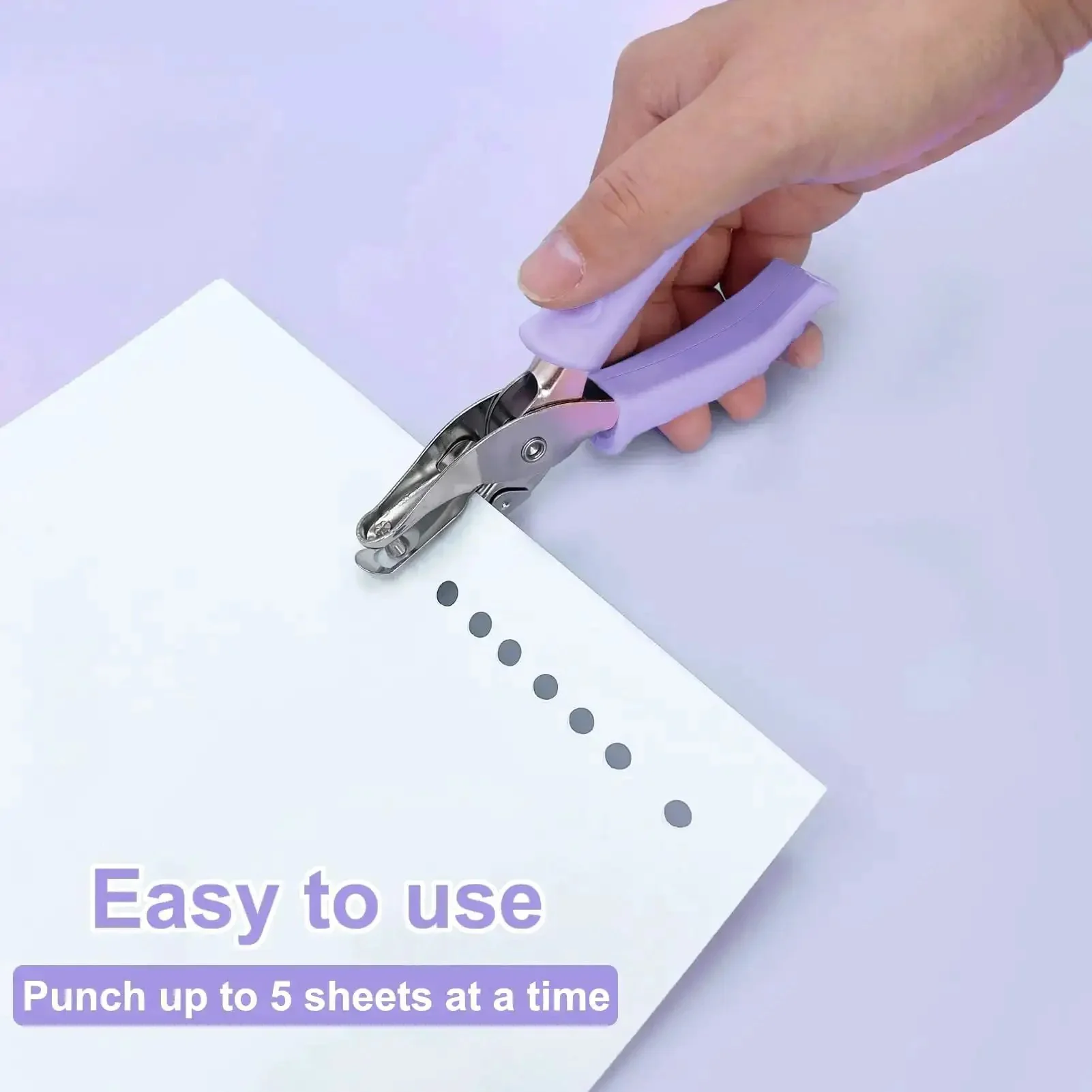 One Hole Puncher For Paper Crafts With Purple Soft Grip Handle Three Pack Handheld Circle Punch For Home Office Classroom Use Kid Friendly For Adults And Kids One Quarter Inch Hole Size - Image 5