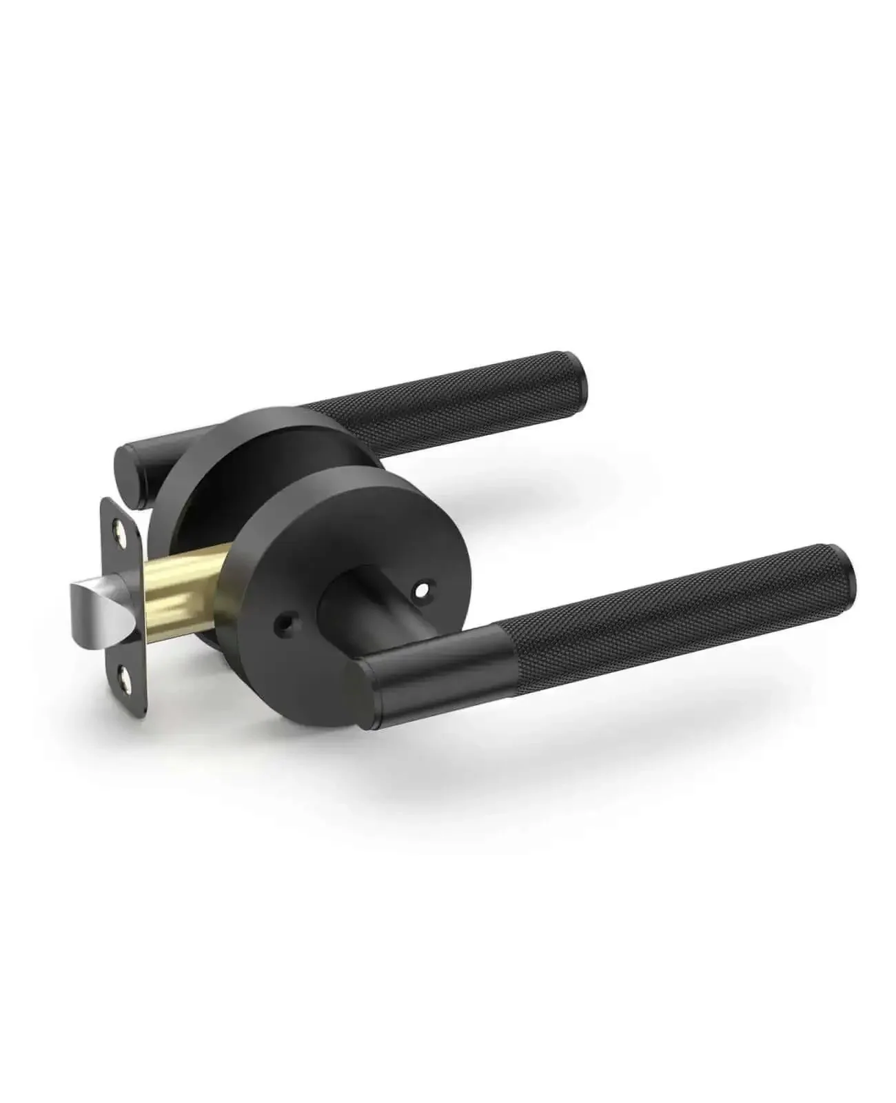 One Pack Keyless Passage Door Handle Lever For Indoor Use Heavy Duty Black Interior Door Hardware With Locks For Left Or Right Sided Doors Ideal For Bedroom Or Bathroom
