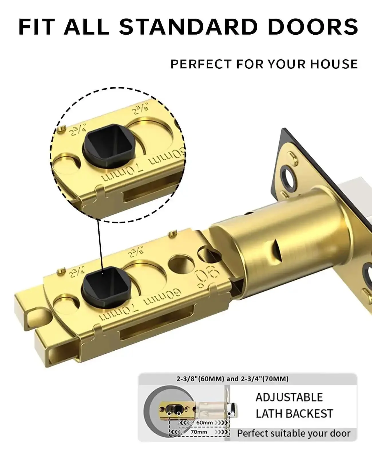One Pack Keyless Passage Door Handle Lever For Indoor Use Heavy Duty Black Interior Door Hardware With Locks For Left Or Right Sided Doors Ideal For Bedroom Or Bathroom - Image 2