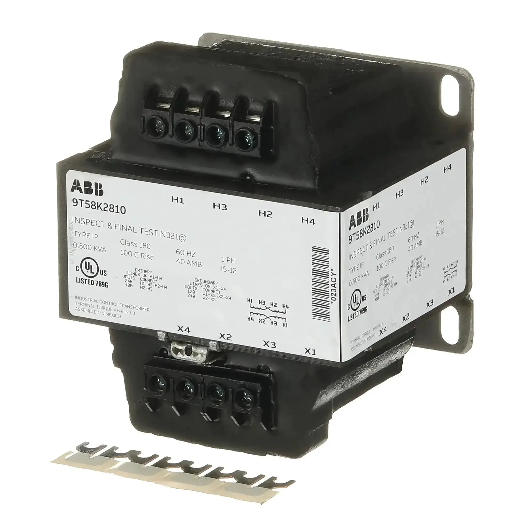 One Phase Isolation Transformer For Light Duty Loads 0.5 kVA Dry Type Step Down 120/240 To 240/480 Volts IP Rated 100C C&C TB Enclosure Moisture Resistant Beefed Up For HVAC Panels And Light Industrial Uses - Image 2