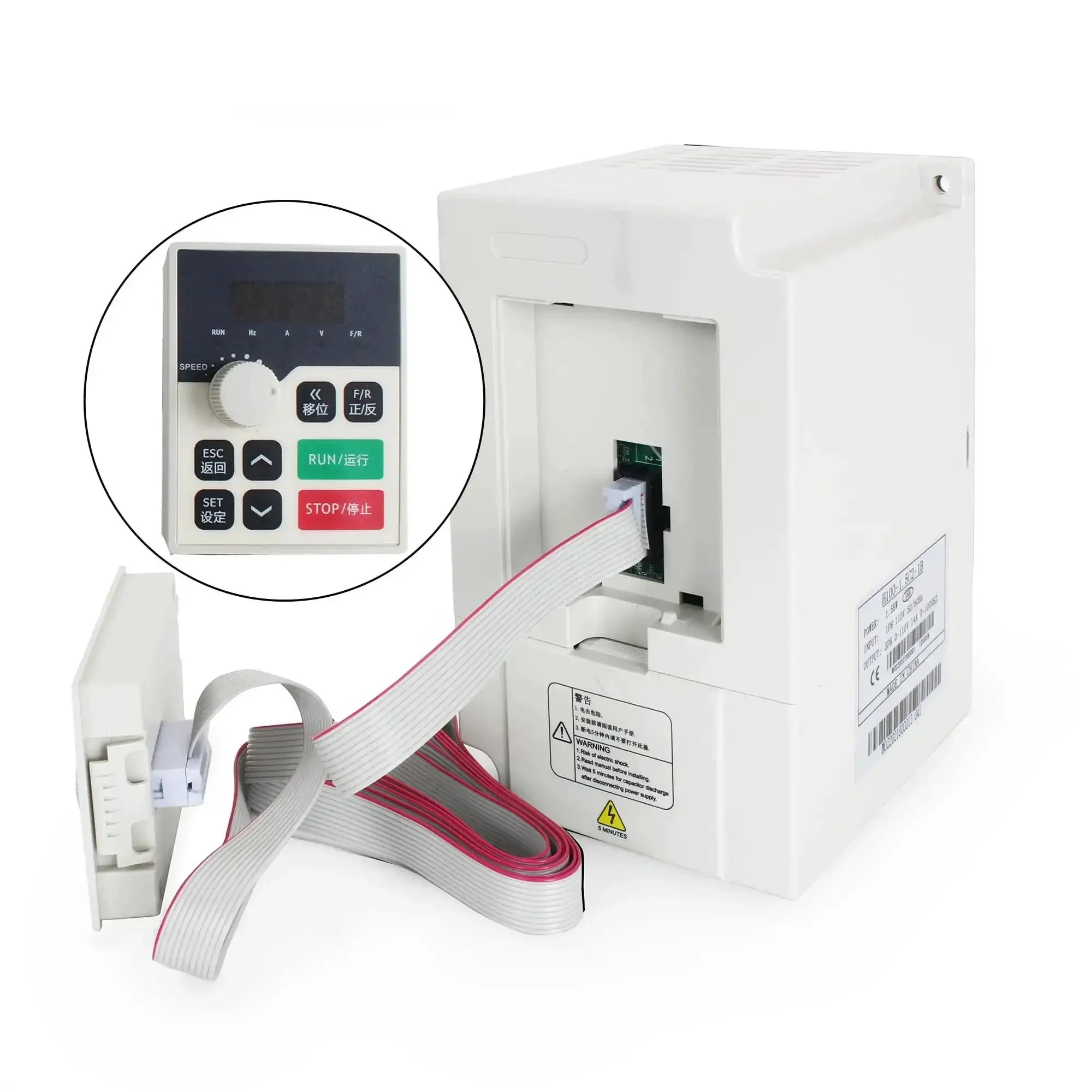 One Point Five KW 110V VFD Inverter Converts Single Phase To 3 Phase For CNC Router Spindle Motor Controller With Plug And Play 0 To 1000 Hz Range And Extension Cable For Milling And Engraving Machines - Image 7