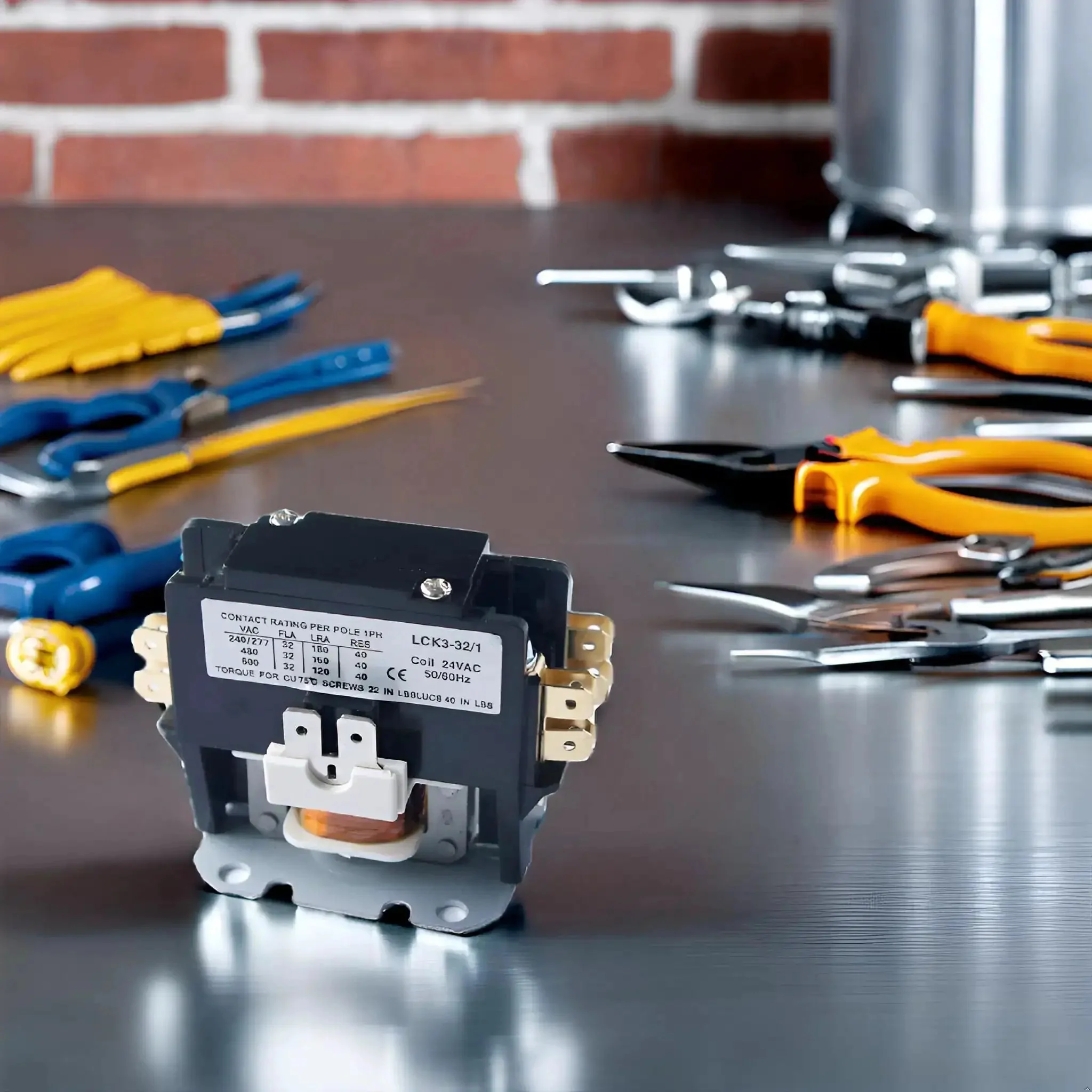 One Pole 24V Air Conditioner Contactor With 32 Amp FLA Heavy Lug Terminals And Quick Connect 600V Rated For Condenser Or Compressor Control Built To Last Workhorse Relay Easy Install - Image 2