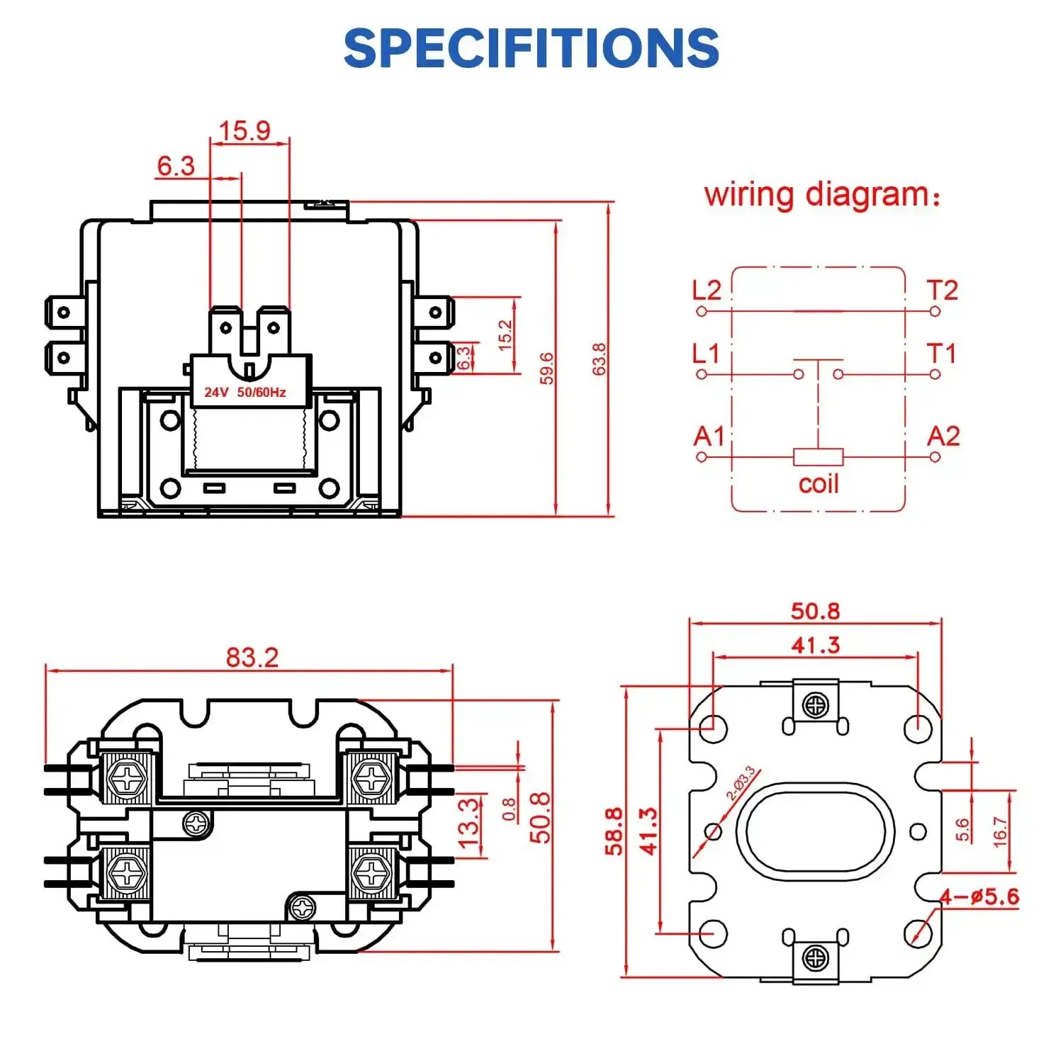 One Pole 24VAC Coil Contactor For Air Conditioner Condenser And HVAC Compressor 30 Amp FLA Definite Purpose Contactor 600V Rating Beefed Up Ideal For Residential And Light Commercial AC Systems - Image 4
