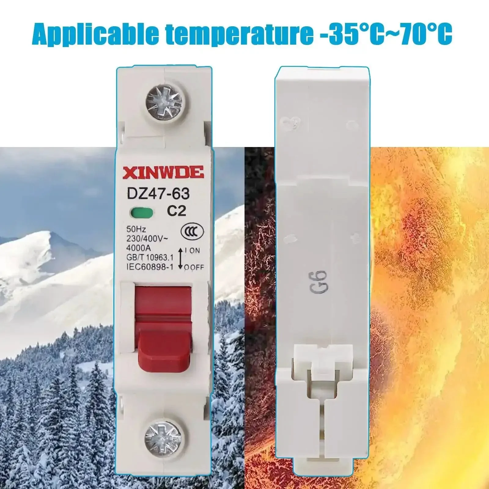 One-Pole 2A Miniature Circuit Breaker For Home Circuits, 230V/400V, DIN Rail Mount DZ47-63, Short-Circuit And Overload Protection, Screw-Clamp Wiring, Reliable Control And Isolation For Residential Panels - Image 5