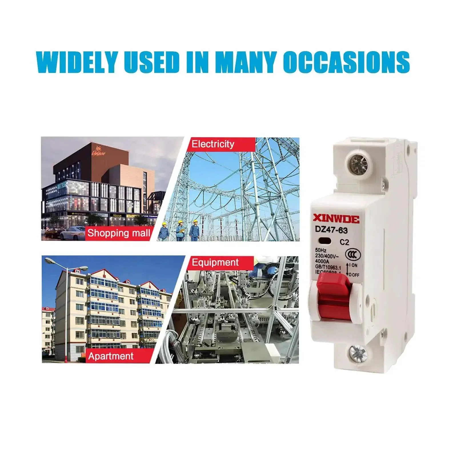 One-Pole 2A Miniature Circuit Breaker For Home Circuits, 230V/400V, DIN Rail Mount DZ47-63, Short-Circuit And Overload Protection, Screw-Clamp Wiring, Reliable Control And Isolation For Residential Panels - Image 6