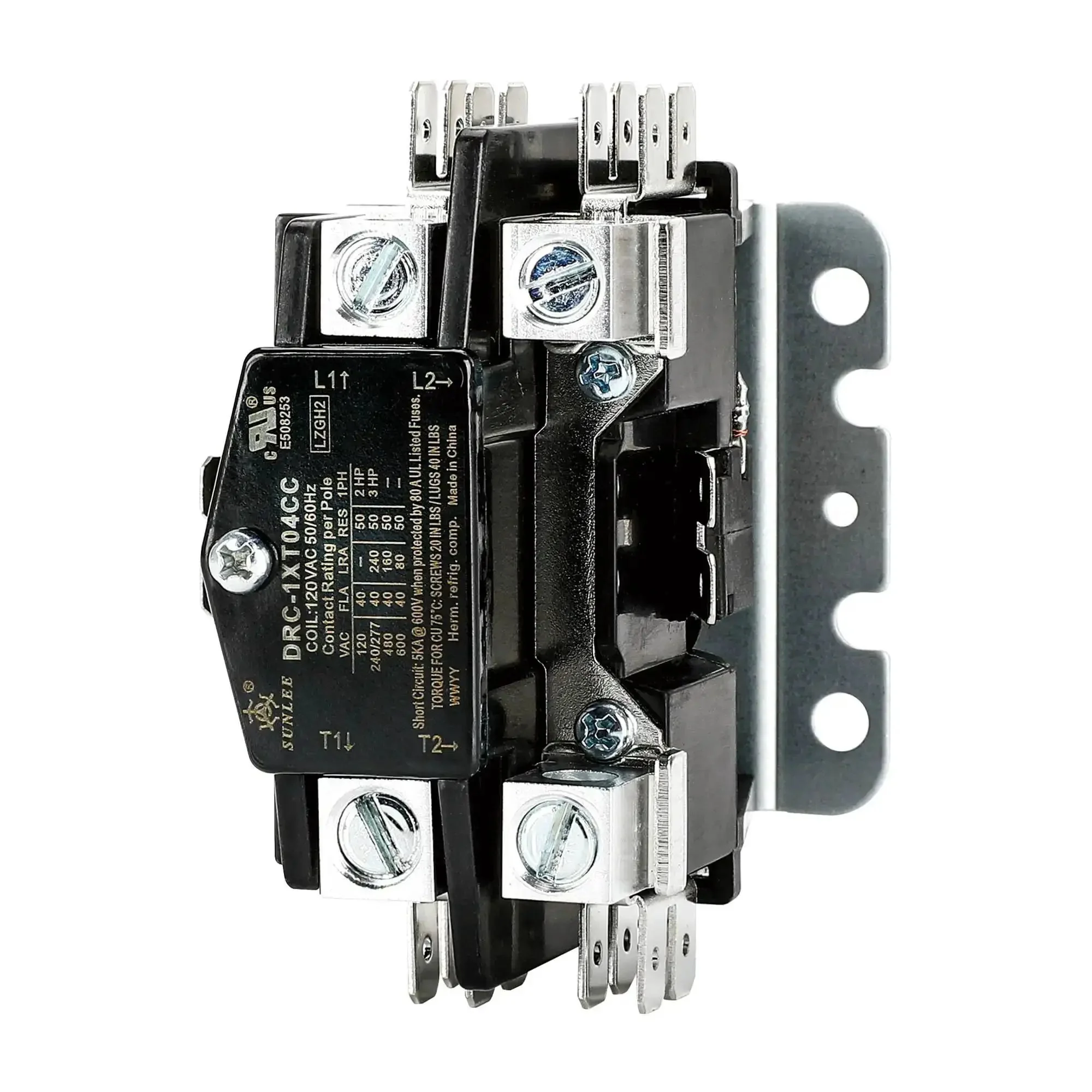 One Pole Beefed Up 40 Amp 120V Coil Contactor UL Recognized And A2L Compliant Definite Purpose Heavy Duty HVAC Replacement For 30A And 40A AC Units Condensers And Heat Pumps