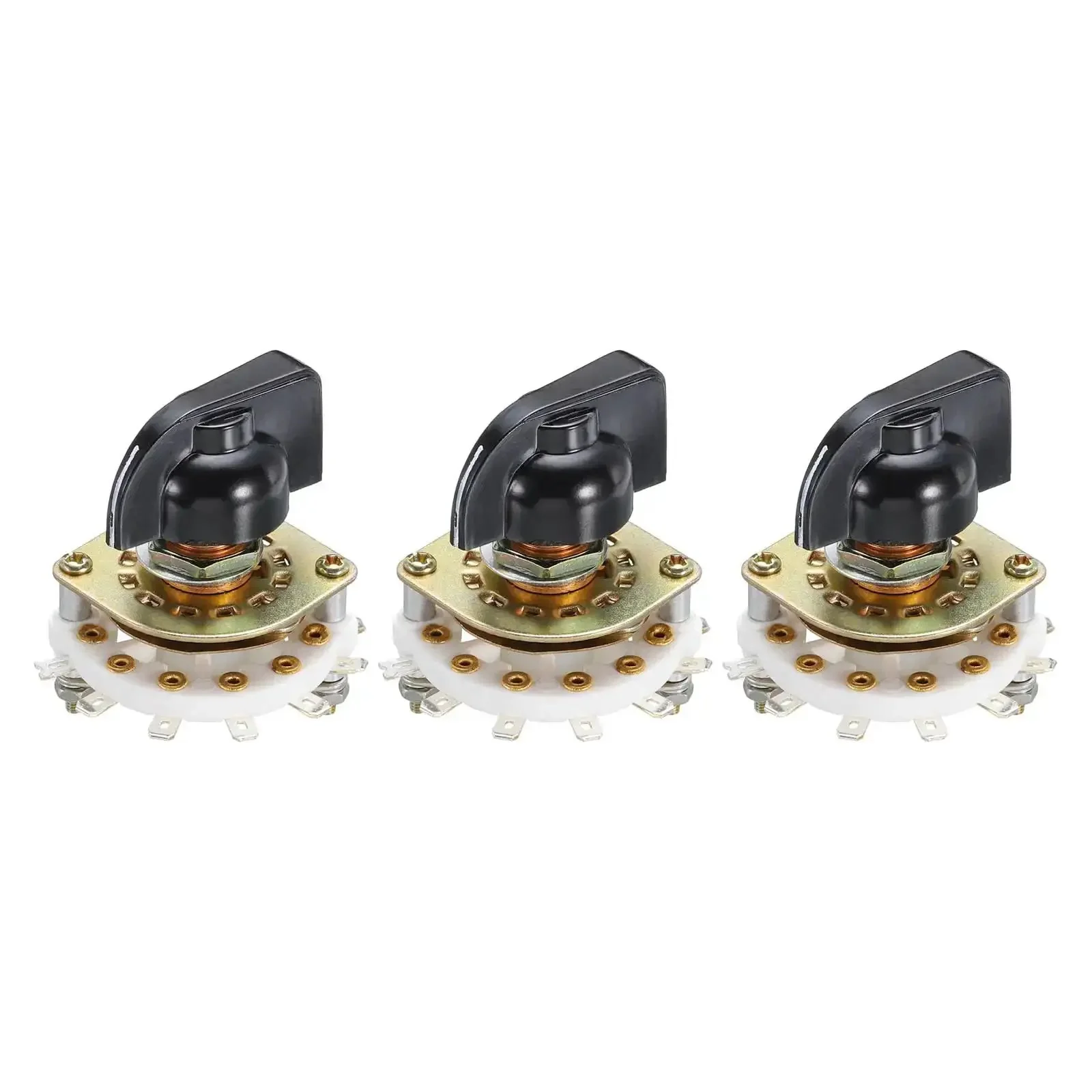 One Pole Nine Position Rotary Switch Band Selector With One Deck For TV Radio Home Machine Replacement Part Three Pack Easy Install Durable Metal Body Versatile Multi Position Switch