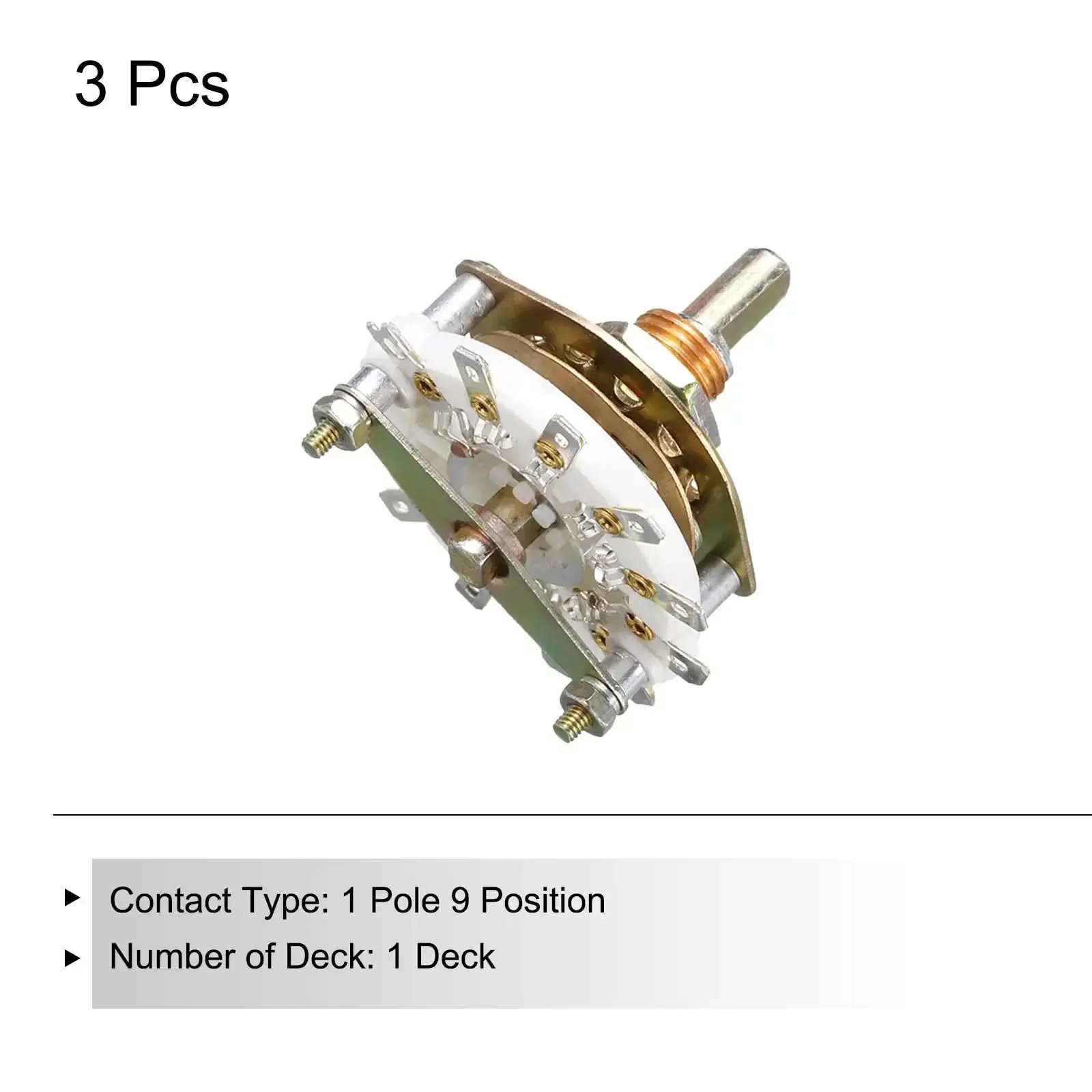 One Pole Nine Position Rotary Switch Band Selector With One Deck For TV Radio Home Machine Replacement Part Three Pack Easy Install Durable Metal Body Versatile Multi Position Switch - Image 3