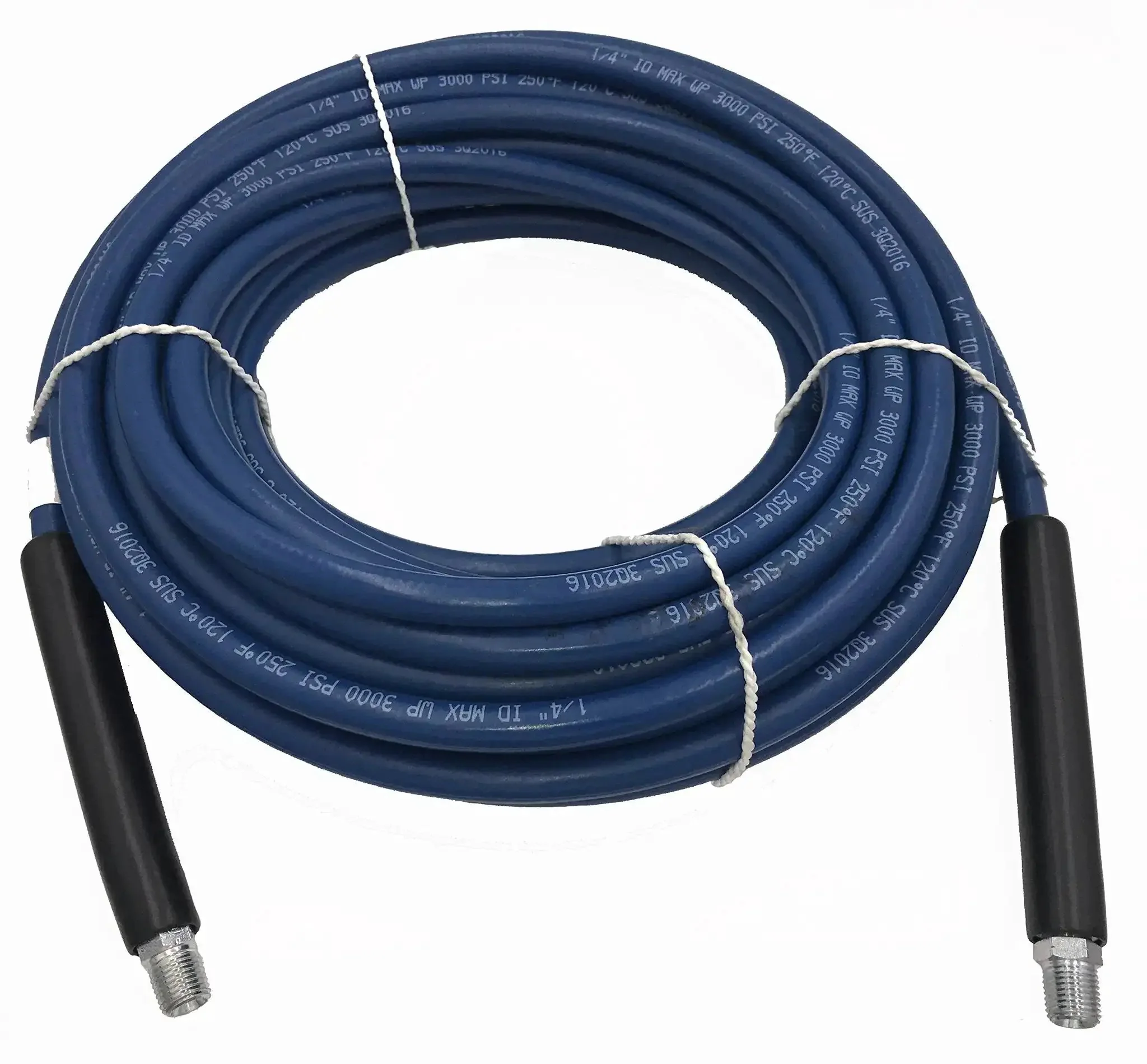 One Quarter Inch By Fifty Foot Blue Carpet Cleaning Solution Hose For Three Thousand PSI Burst Smooth Blue Cover With Low Marking Heavy Duty Hose For Professional Carpet Cleaners