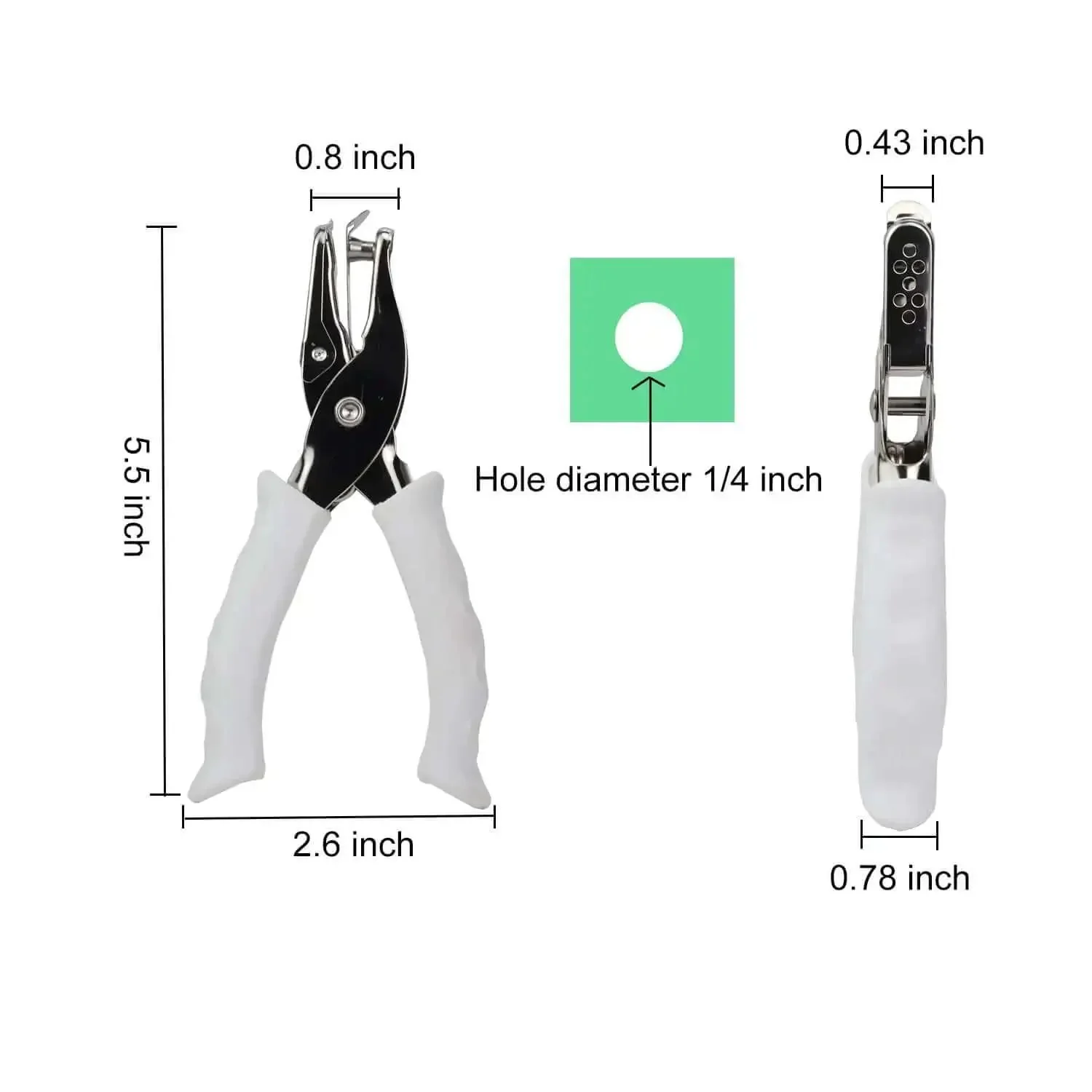 One Quarter Inch Circle Hole Puncher, Handy Handheld Paper Punch With Soft Grip Handle, Easy To Use Hole Punch For Paper Crafts, Office And School Projects, Ideal For Tags And Crafting - Image 6